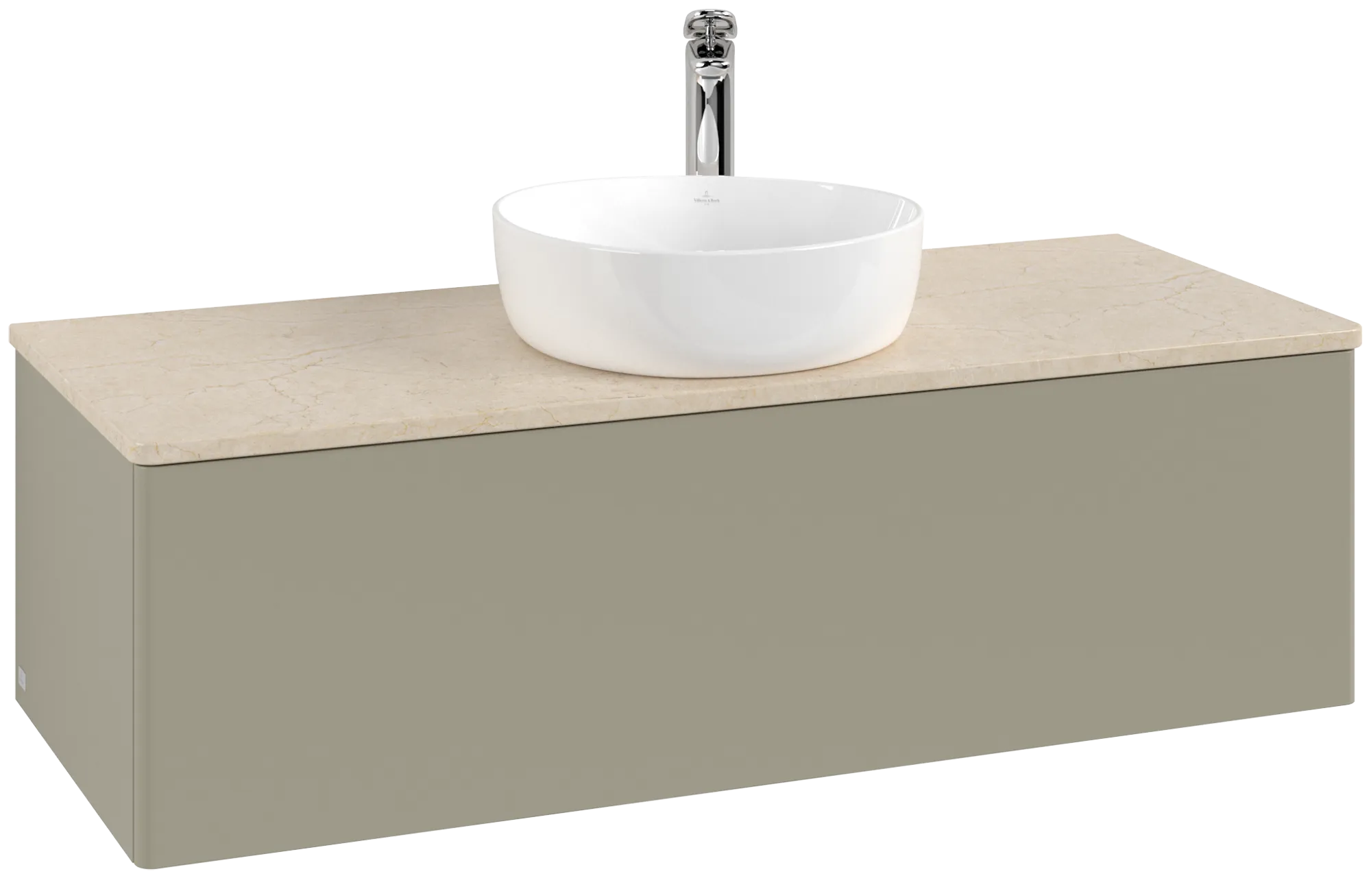 Bild von VILLEROY BOCH Antao Waschbeckenunterschrank, 1 Auszug, 1200 x 360 x 500 mm, Front ohne Struktur, Stone Grey Matt Lacquer / Botticino #K32053HK
