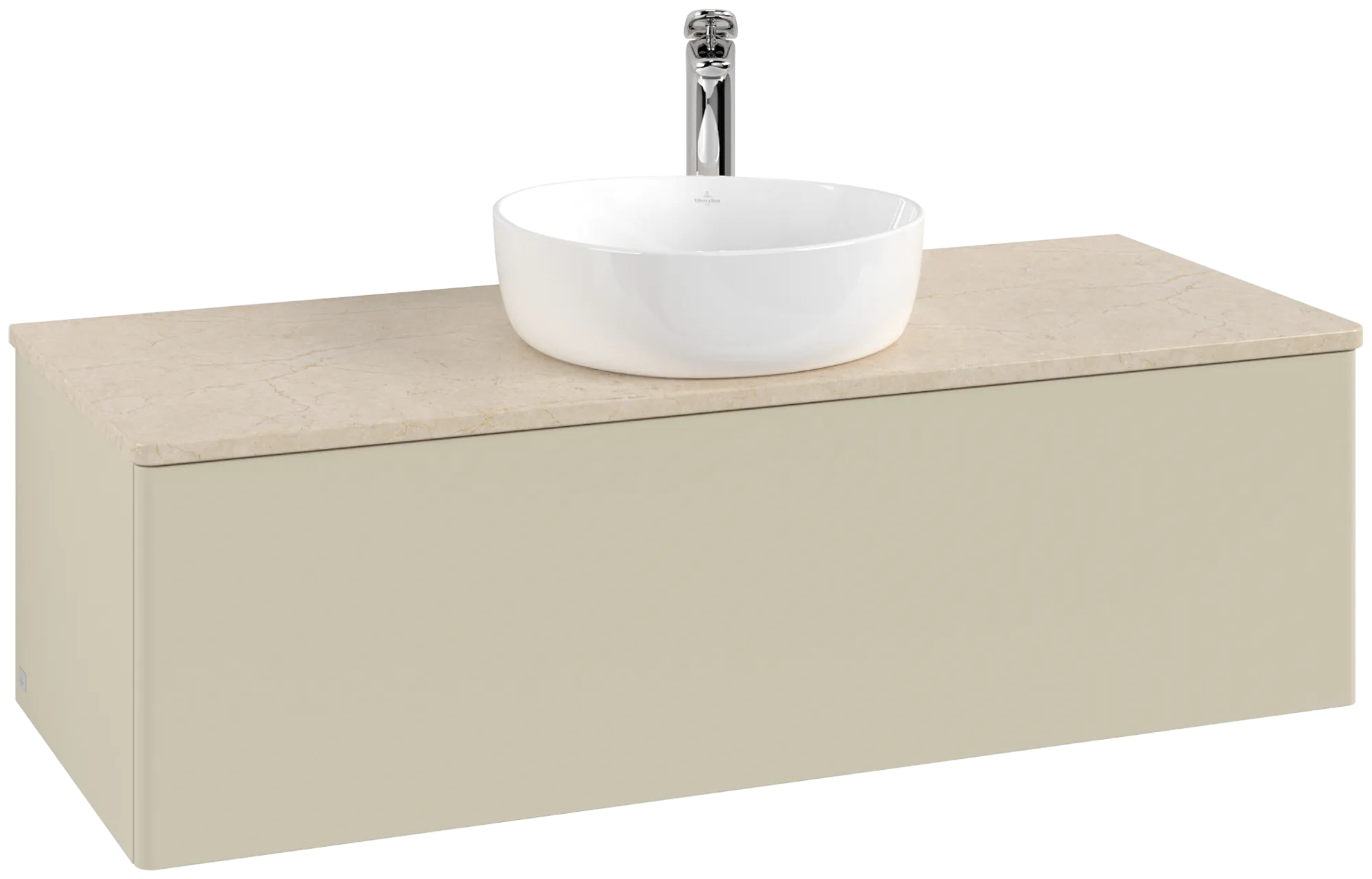 Bild von VILLEROY BOCH Antao Waschbeckenunterschrank, 1 Auszug, 1200 x 360 x 500 mm, Front ohne Struktur, Silk Grey Matt Lacquer / Botticino #K32053HJ