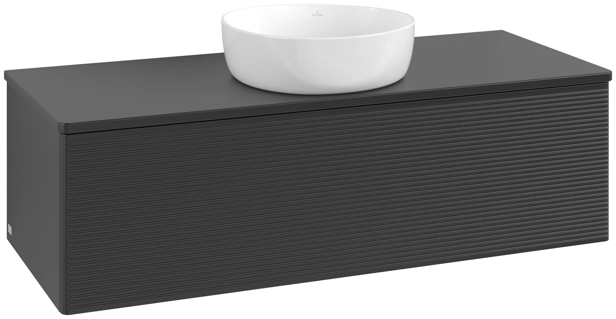 Bild von VILLEROY BOCH Antao Waschbeckenunterschrank, 1 Auszug, 1200 x 360 x 500 mm, Front mit Struktur, Black Matt Lacquer / Black Matt Lacquer #K32110PD