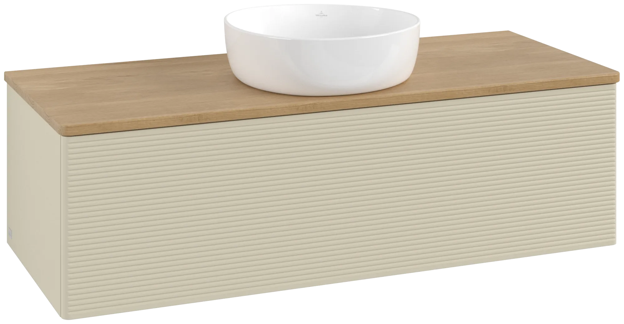 Bild von VILLEROY BOCH Antao Waschbeckenunterschrank, 1 Auszug, 1200 x 360 x 500 mm, Front mit Struktur, Silk Grey Matt Lacquer / Honey Oak #K32111HJ