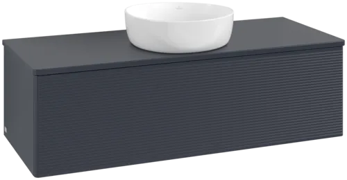 Bild von VILLEROY BOCH Antao Waschbeckenunterschrank, 1 Auszug, 1200 x 360 x 500 mm, Front mit Struktur, Midnight Blue Matt Lacquer / Midnight Blue Matt Lacquer #K32110HG