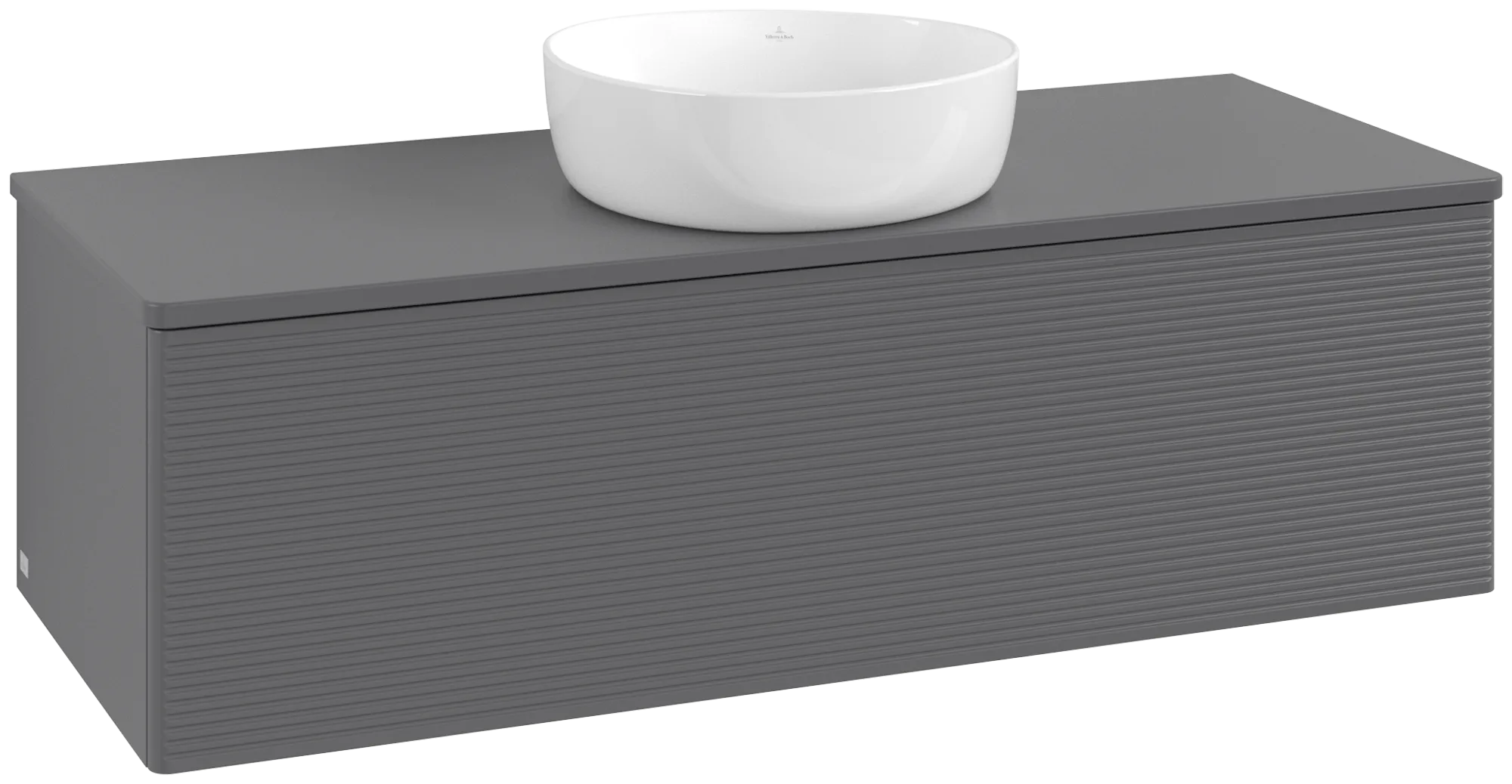 Bild von VILLEROY BOCH Antao Waschbeckenunterschrank, 1 Auszug, 1200 x 360 x 500 mm, Front mit Struktur, Anthracite Matt Lacquer / Anthracite Matt Lacquer #K32150GK