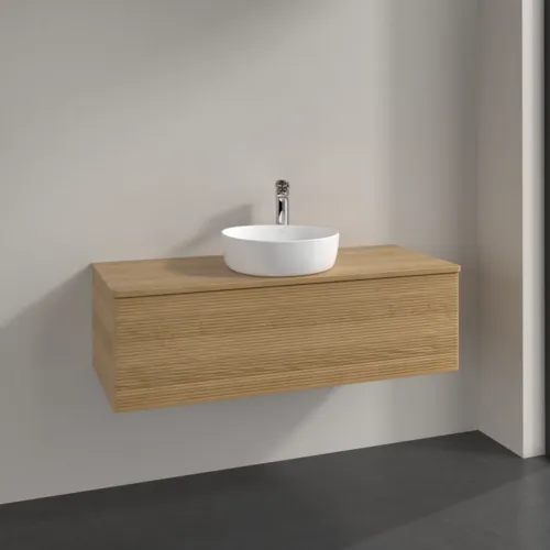 Obrázek VILLEROY BOCH Antao Vanity unit, 1 pull-out compartment, 1200 x 360 x 500 mm, Front with grain texture, Honey Oak / Honey Oak #K32151HN