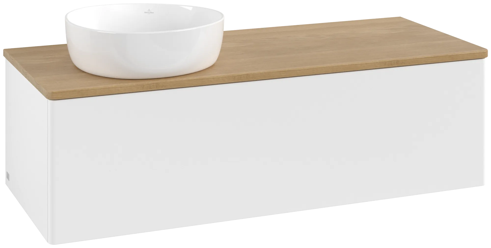 Bild von VILLEROY BOCH Antao Waschbeckenunterschrank, 1 Auszug, 1200 x 360 x 500 mm, Front ohne Struktur, White Matt Lacquer / Honey Oak #K33011MT