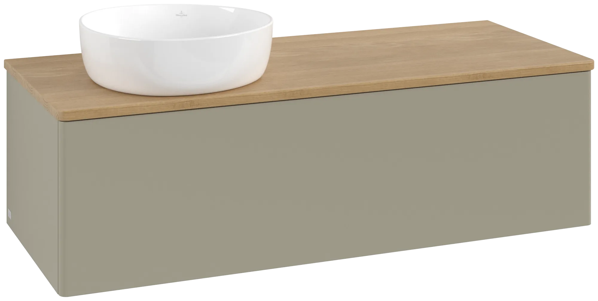 Bild von VILLEROY BOCH Antao Waschbeckenunterschrank, 1 Auszug, 1200 x 360 x 500 mm, Front ohne Struktur, Stone Grey Matt Lacquer / Honey Oak #K33011HK