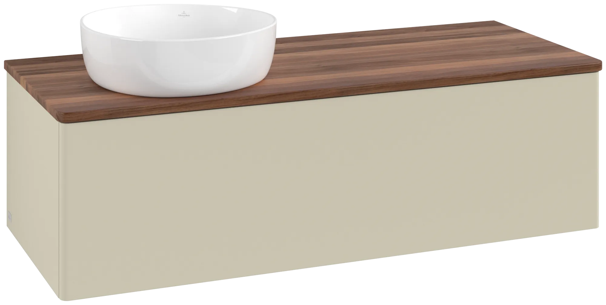 Bild von VILLEROY BOCH Antao Waschbeckenunterschrank, 1 Auszug, 1200 x 360 x 500 mm, Front ohne Struktur, Silk Grey Matt Lacquer / Warm Walnut #K33012HJ
