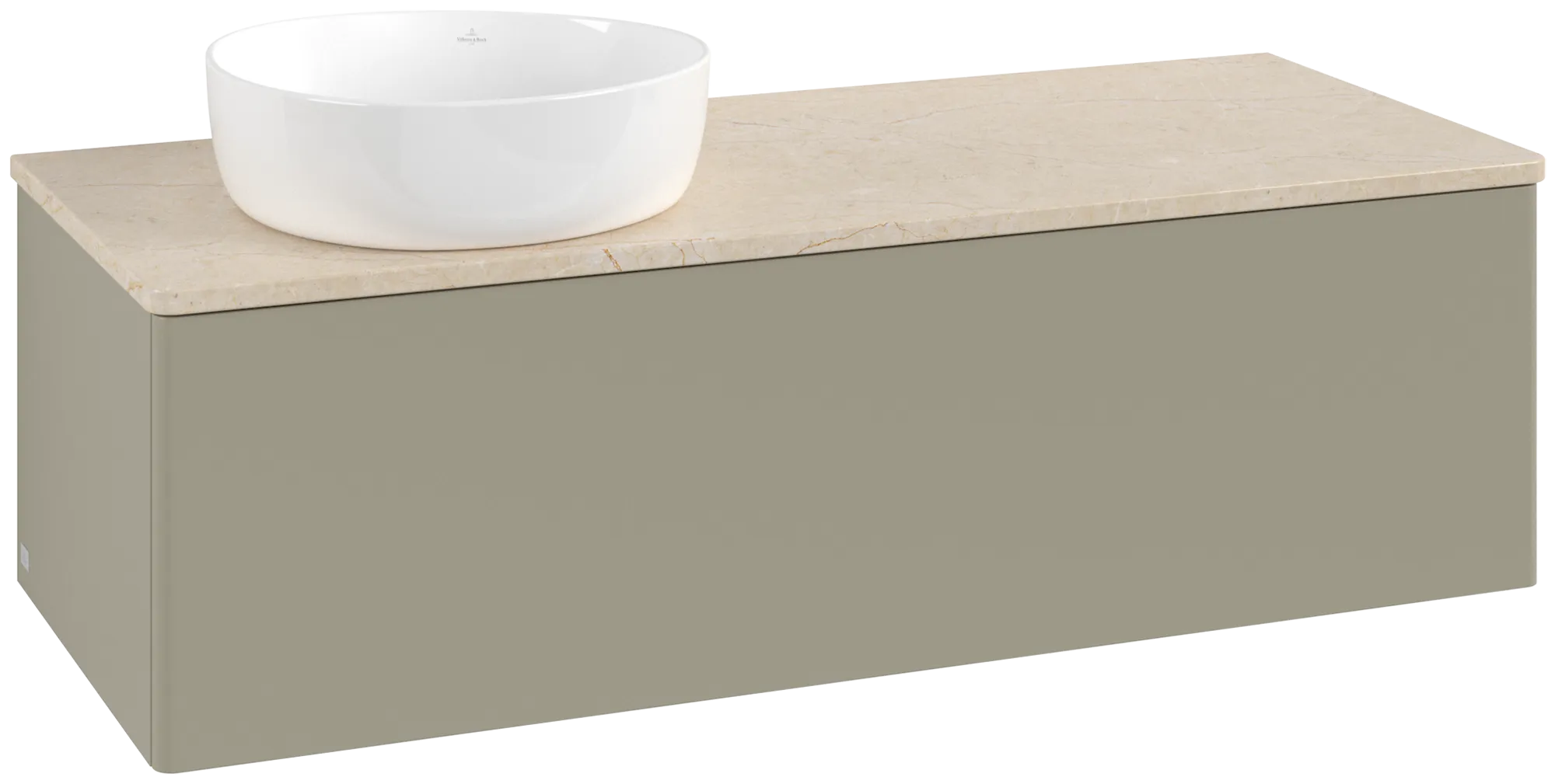 Bild von VILLEROY BOCH Antao Waschbeckenunterschrank, 1 Auszug, 1200 x 360 x 500 mm, Front ohne Struktur, Stone Grey Matt Lacquer / Botticino #K33013HK