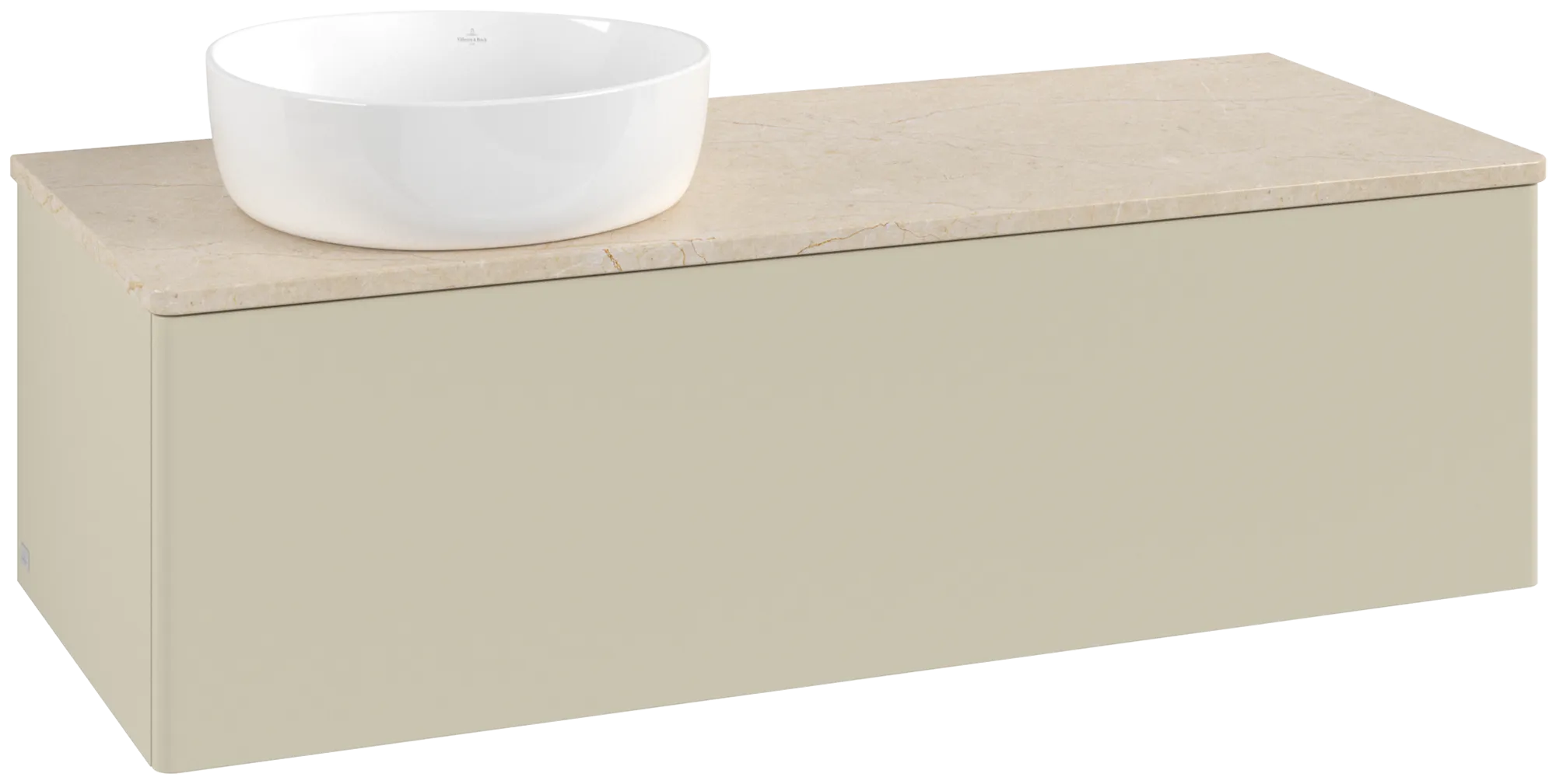 Bild von VILLEROY BOCH Antao Waschbeckenunterschrank, 1 Auszug, 1200 x 360 x 500 mm, Front ohne Struktur, Silk Grey Matt Lacquer / Botticino #K33013HJ