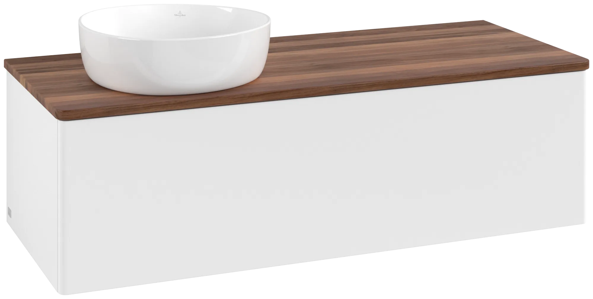 Bild von VILLEROY BOCH Antao Waschbeckenunterschrank, 1 Auszug, 1200 x 360 x 500 mm, Front ohne Struktur, White Matt Lacquer / Warm Walnut #K33012MT