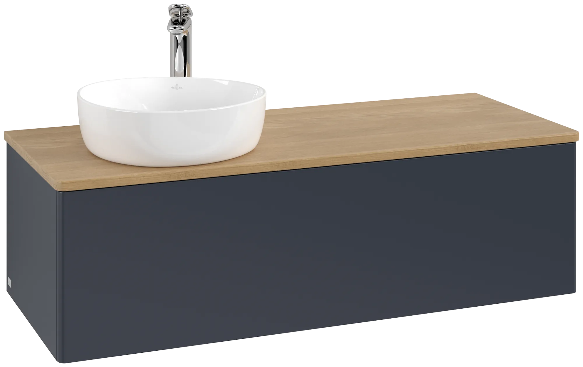 Bild von VILLEROY BOCH Antao Waschbeckenunterschrank, 1 Auszug, 1200 x 360 x 500 mm, Front ohne Struktur, Midnight Blue Matt Lacquer / Honey Oak #K33051HG