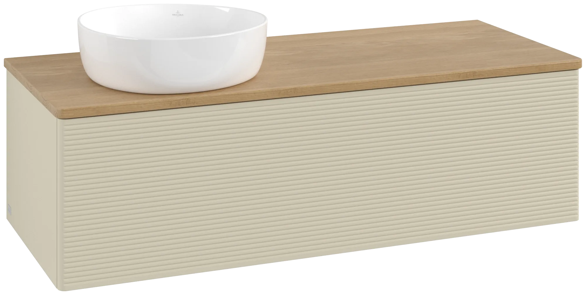 Bild von VILLEROY BOCH Antao Waschbeckenunterschrank, 1 Auszug, 1200 x 360 x 500 mm, Front mit Struktur, Silk Grey Matt Lacquer / Honey Oak #K33111HJ