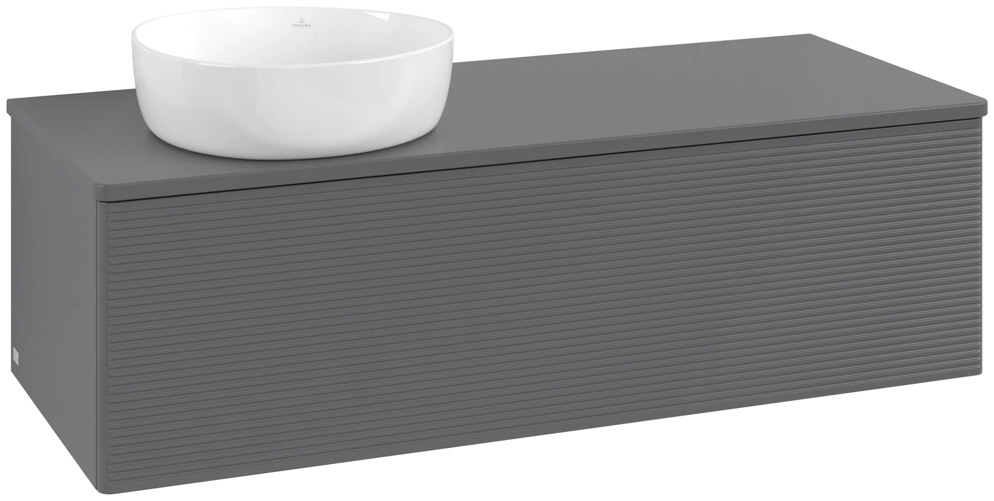 Bild von VILLEROY BOCH Antao Waschbeckenunterschrank, 1 Auszug, 1200 x 360 x 500 mm, Front mit Struktur, Anthracite Matt Lacquer / Anthracite Matt Lacquer #K33110GK