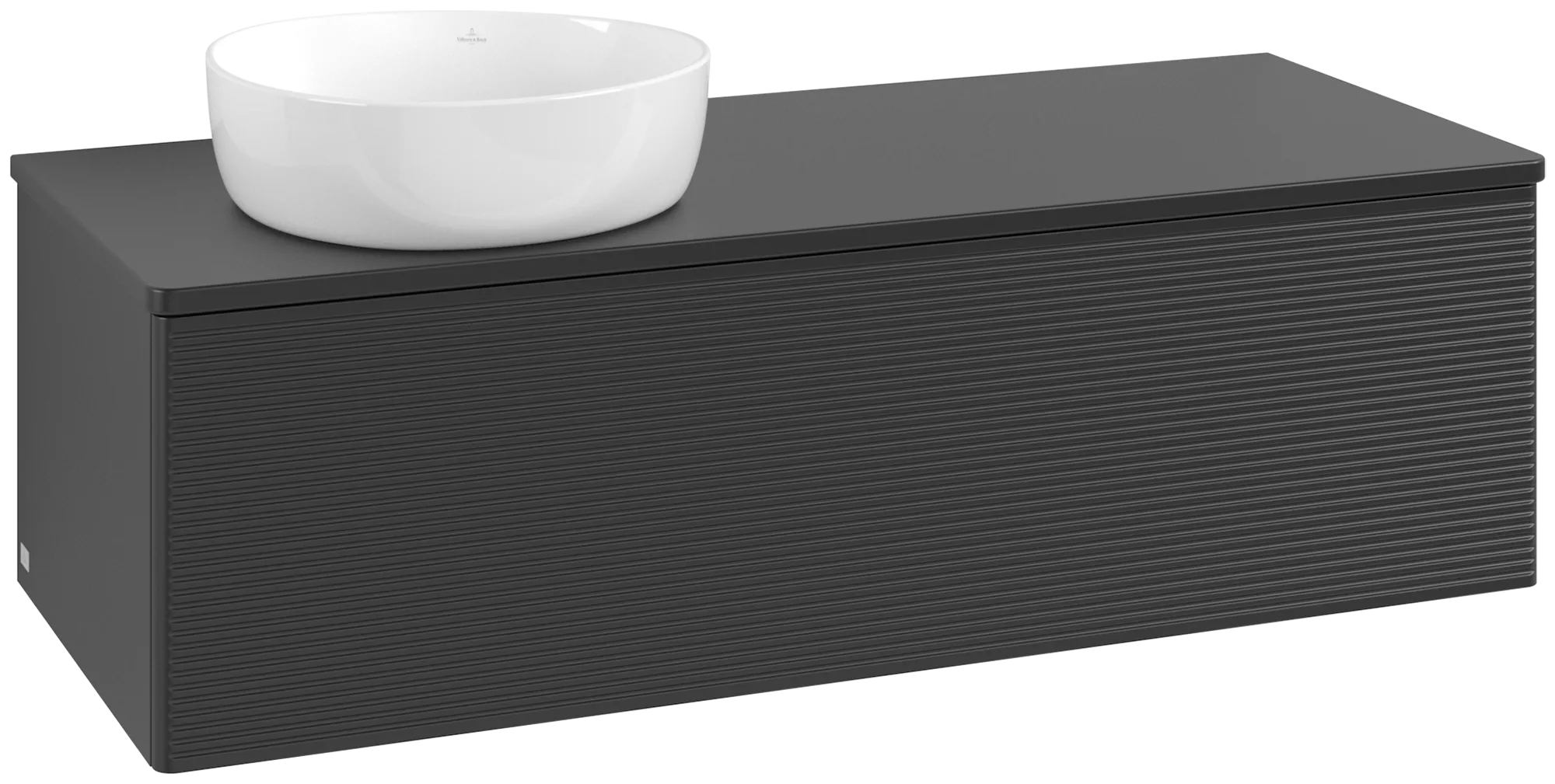 Bild von VILLEROY BOCH Antao Waschbeckenunterschrank, 1 Auszug, 1200 x 360 x 500 mm, Front mit Struktur, Black Matt Lacquer / Black Matt Lacquer #K33110PD