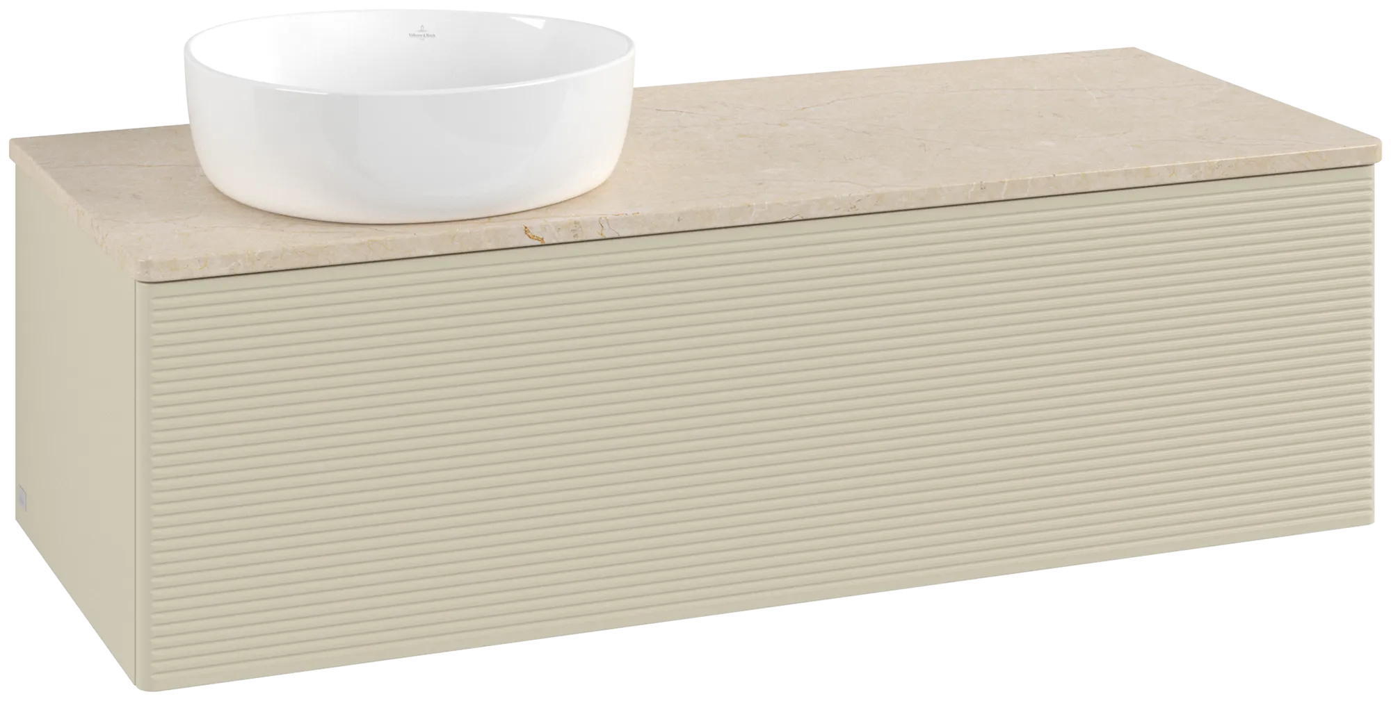 Bild von VILLEROY BOCH Antao Waschbeckenunterschrank, 1 Auszug, 1200 x 360 x 500 mm, Front mit Struktur, Silk Grey Matt Lacquer / Botticino #K33113HJ