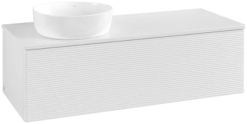 Bild von VILLEROY BOCH Antao Waschbeckenunterschrank, 1 Auszug, 1200 x 360 x 500 mm, Front mit Struktur, Glossy White Lacquer / Glossy White Lacquer #K33150GF