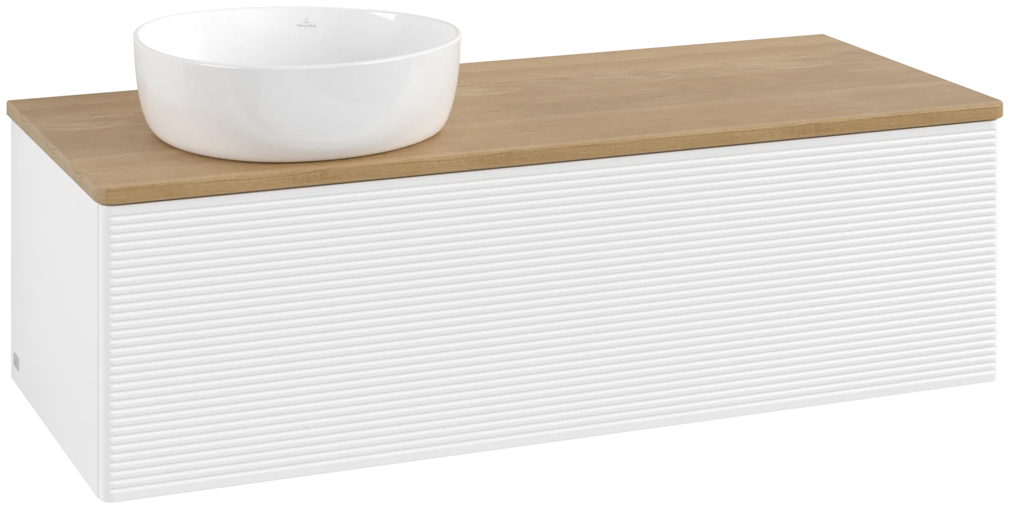 Bild von VILLEROY BOCH Antao Waschbeckenunterschrank, 1 Auszug, 1200 x 360 x 500 mm, Front mit Struktur, White Matt Lacquer / Honey Oak #K33111MT
