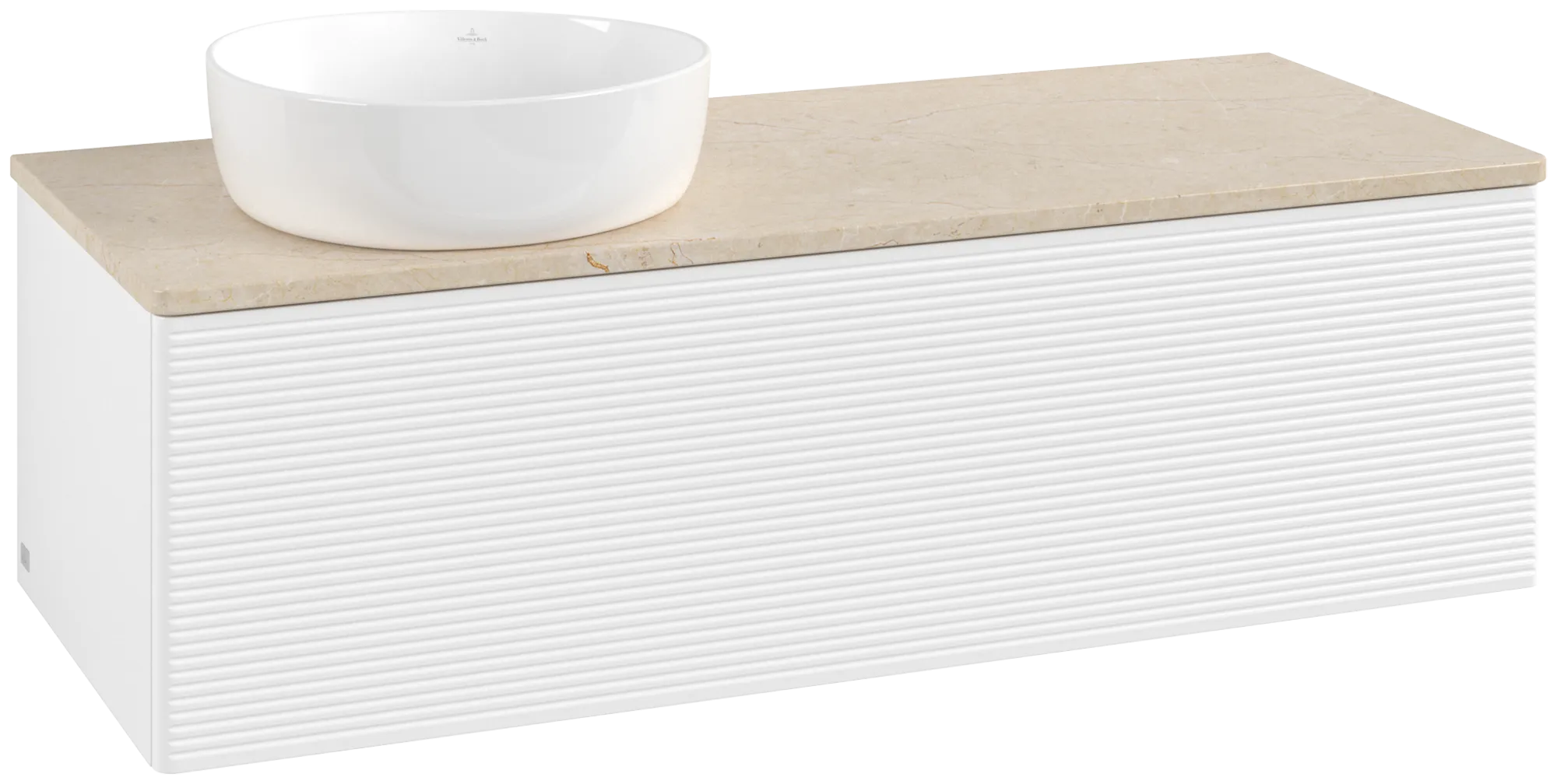 Bild von VILLEROY BOCH Antao Waschbeckenunterschrank, 1 Auszug, 1200 x 360 x 500 mm, Front mit Struktur, White Matt Lacquer / Botticino #K33113MT
