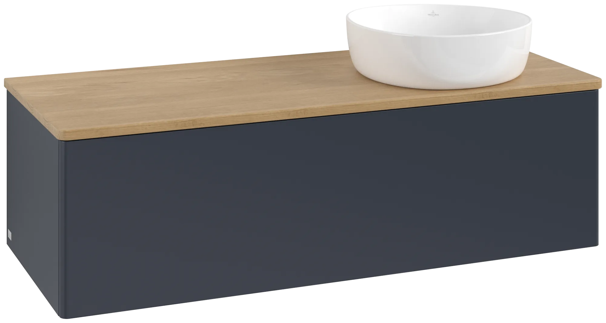 Bild von VILLEROY BOCH Antao Waschbeckenunterschrank, 1 Auszug, 1200 x 360 x 500 mm, Front ohne Struktur, Midnight Blue Matt Lacquer / Honey Oak #K34011HG