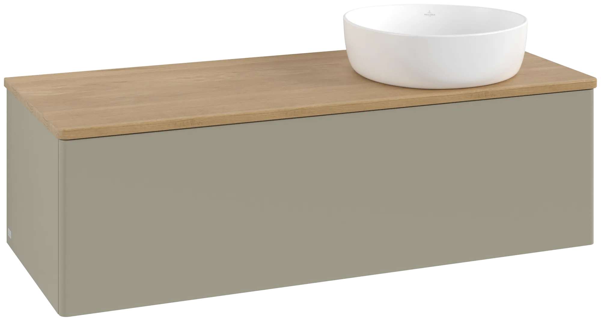 Bild von VILLEROY BOCH Antao Waschbeckenunterschrank, 1 Auszug, 1200 x 360 x 500 mm, Front ohne Struktur, Stone Grey Matt Lacquer / Honey Oak #K34011HK