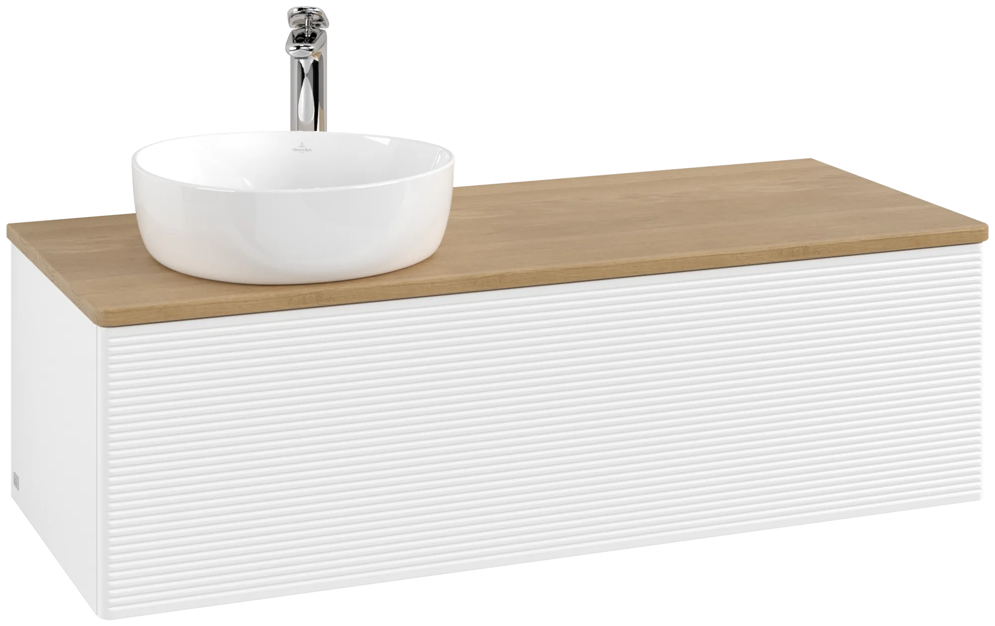 Bild von VILLEROY BOCH Antao Waschbeckenunterschrank, 1 Auszug, 1200 x 360 x 500 mm, Front mit Struktur, White Matt Lacquer / Honey Oak #K33151MT
