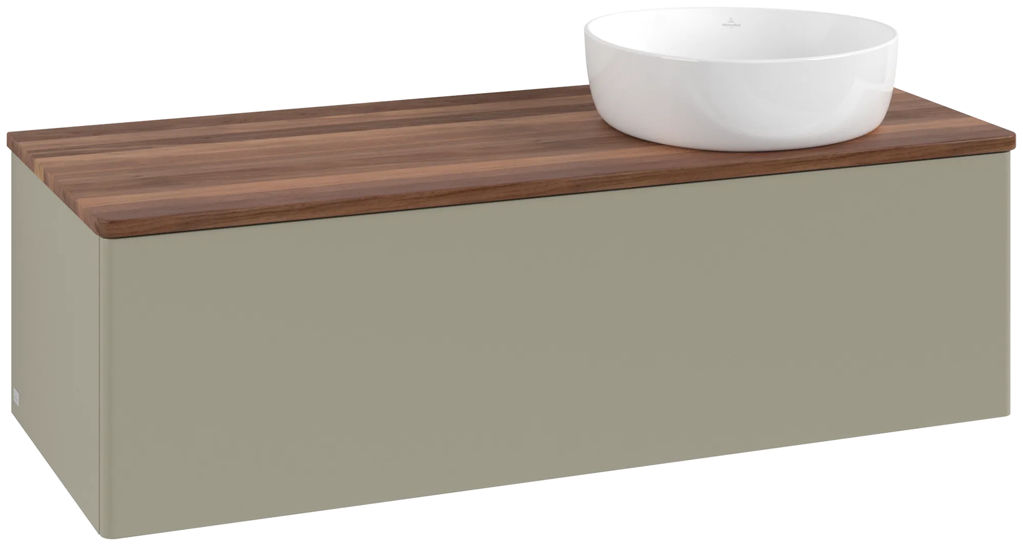 Bild von VILLEROY BOCH Antao Waschbeckenunterschrank, 1 Auszug, 1200 x 360 x 500 mm, Front ohne Struktur, Stone Grey Matt Lacquer / Warm Walnut #K34012HK