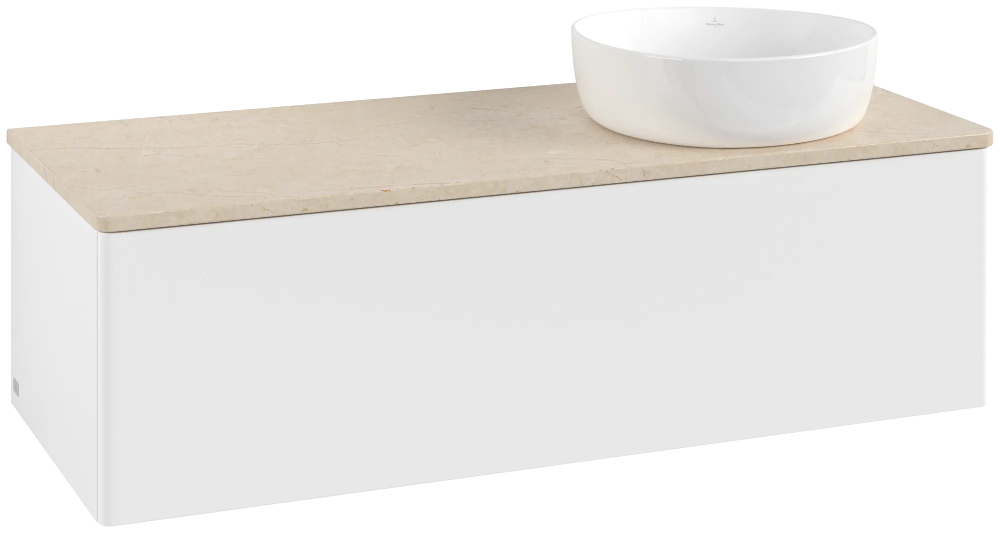 Bild von VILLEROY BOCH Antao Waschbeckenunterschrank, 1 Auszug, 1200 x 360 x 500 mm, Front ohne Struktur, White Matt Lacquer / Botticino #K34013MT