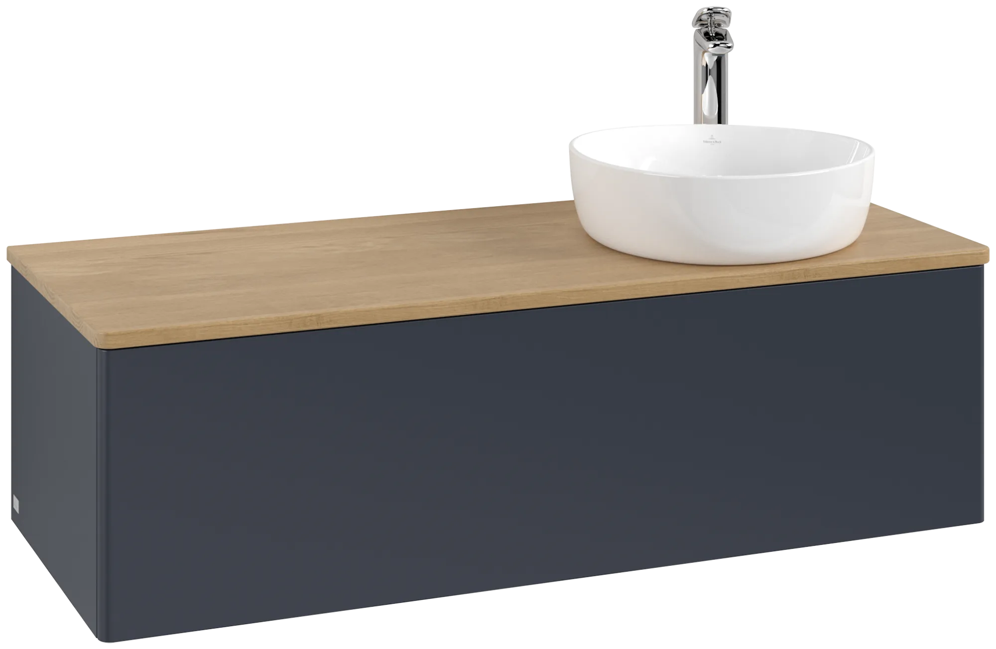 Bild von VILLEROY BOCH Antao Waschbeckenunterschrank, 1 Auszug, 1200 x 360 x 500 mm, Front ohne Struktur, Midnight Blue Matt Lacquer / Honey Oak #K34051HG