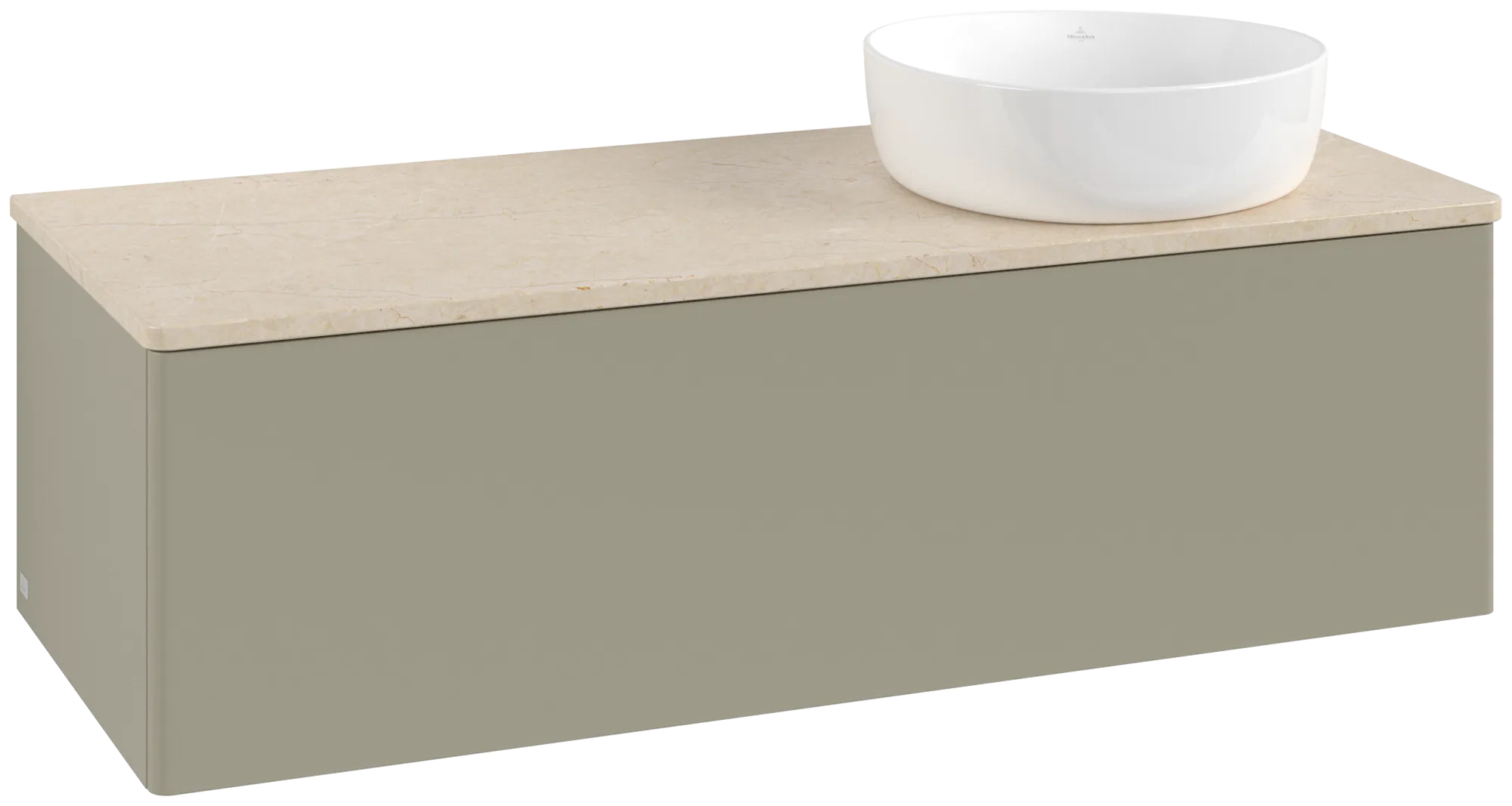 Bild von VILLEROY BOCH Antao Waschbeckenunterschrank, 1 Auszug, 1200 x 360 x 500 mm, Front ohne Struktur, Stone Grey Matt Lacquer / Botticino #K34013HK