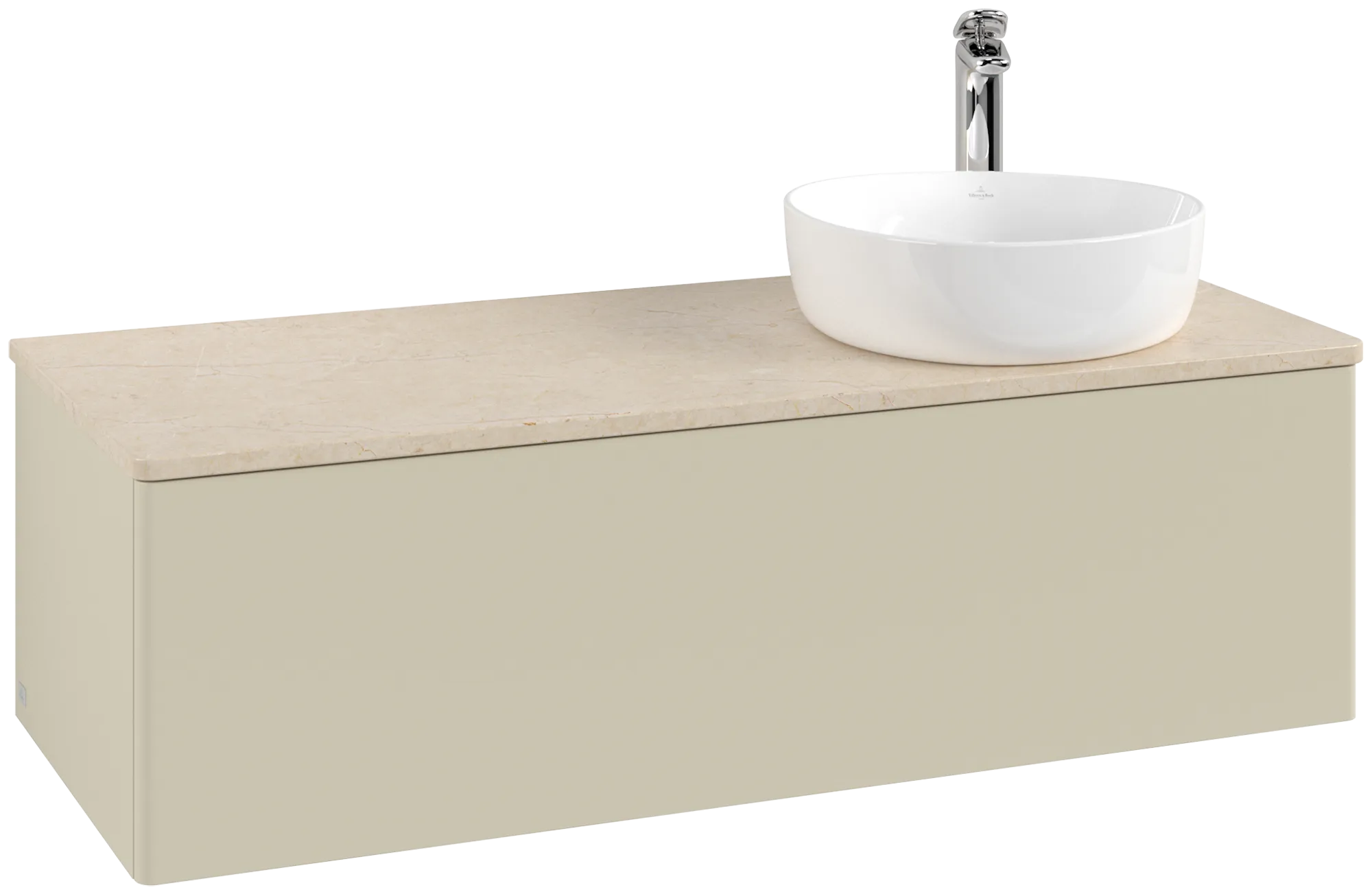 Bild von VILLEROY BOCH Antao Waschbeckenunterschrank, 1 Auszug, 1200 x 360 x 500 mm, Front ohne Struktur, Silk Grey Matt Lacquer / Botticino #K34053HJ