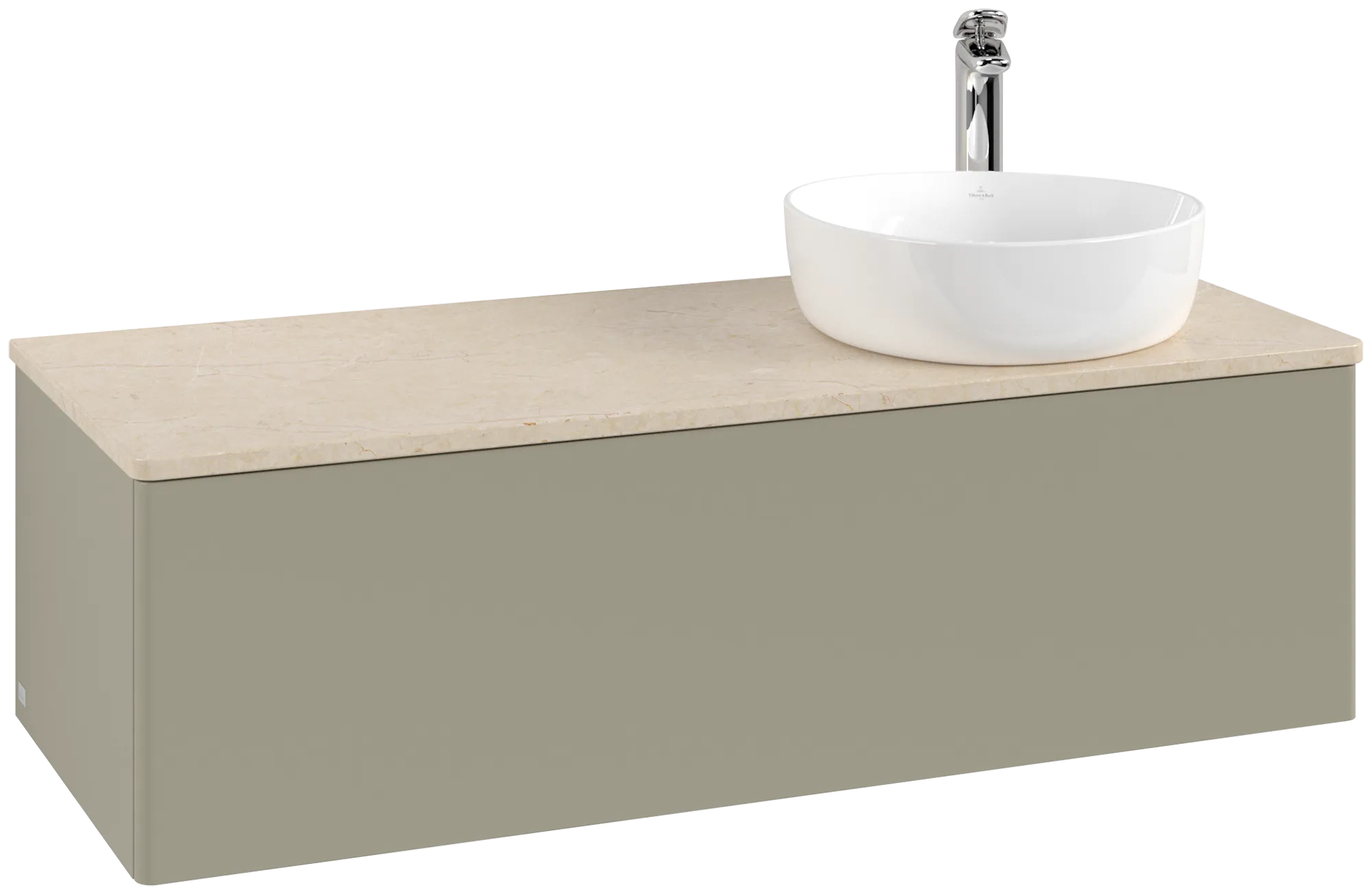 Bild von VILLEROY BOCH Antao Waschbeckenunterschrank, 1 Auszug, 1200 x 360 x 500 mm, Front ohne Struktur, Stone Grey Matt Lacquer / Botticino #K34053HK