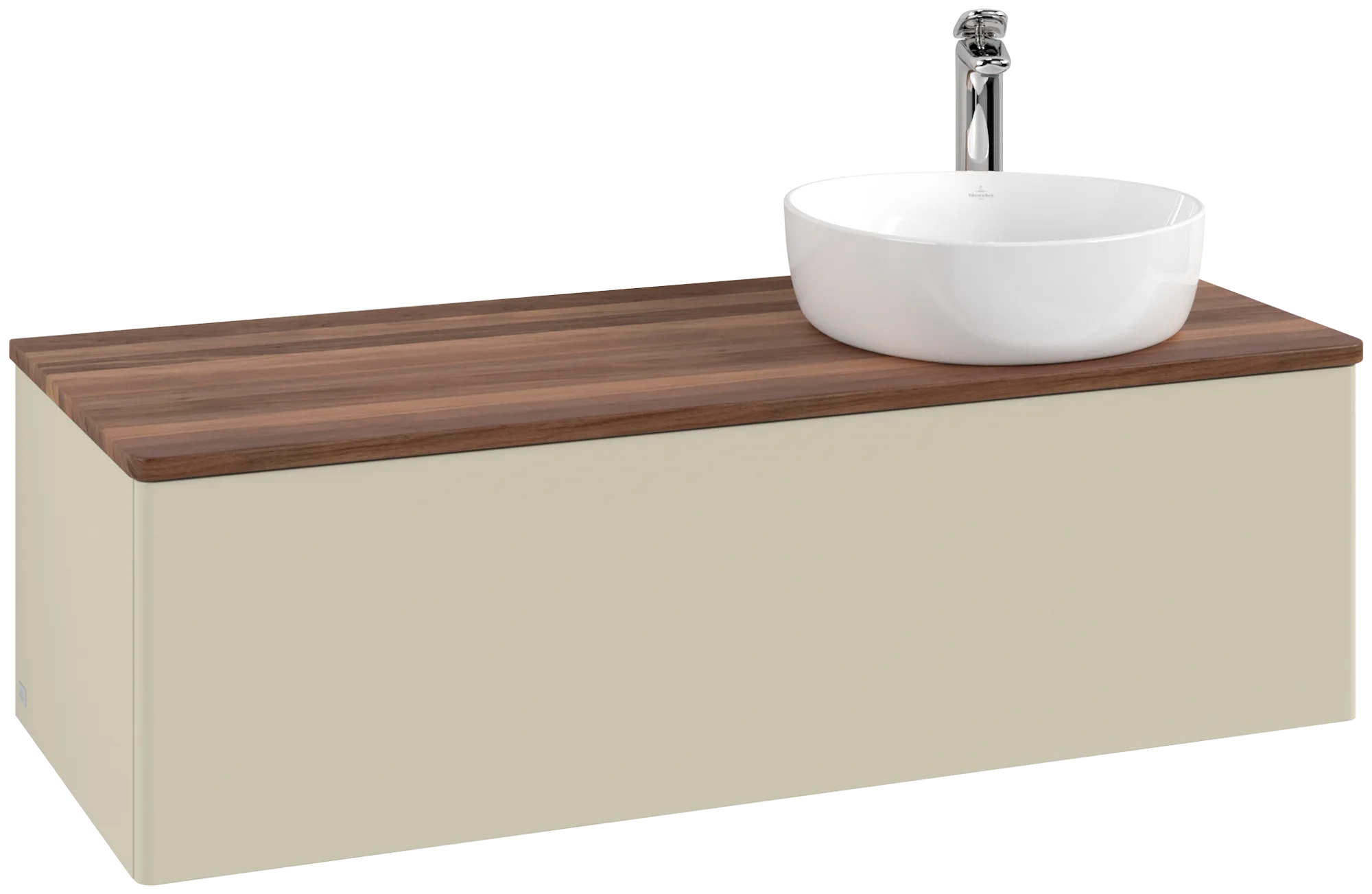 Bild von VILLEROY BOCH Antao Waschbeckenunterschrank, 1 Auszug, 1200 x 360 x 500 mm, Front ohne Struktur, Silk Grey Matt Lacquer / Warm Walnut #K34052HJ