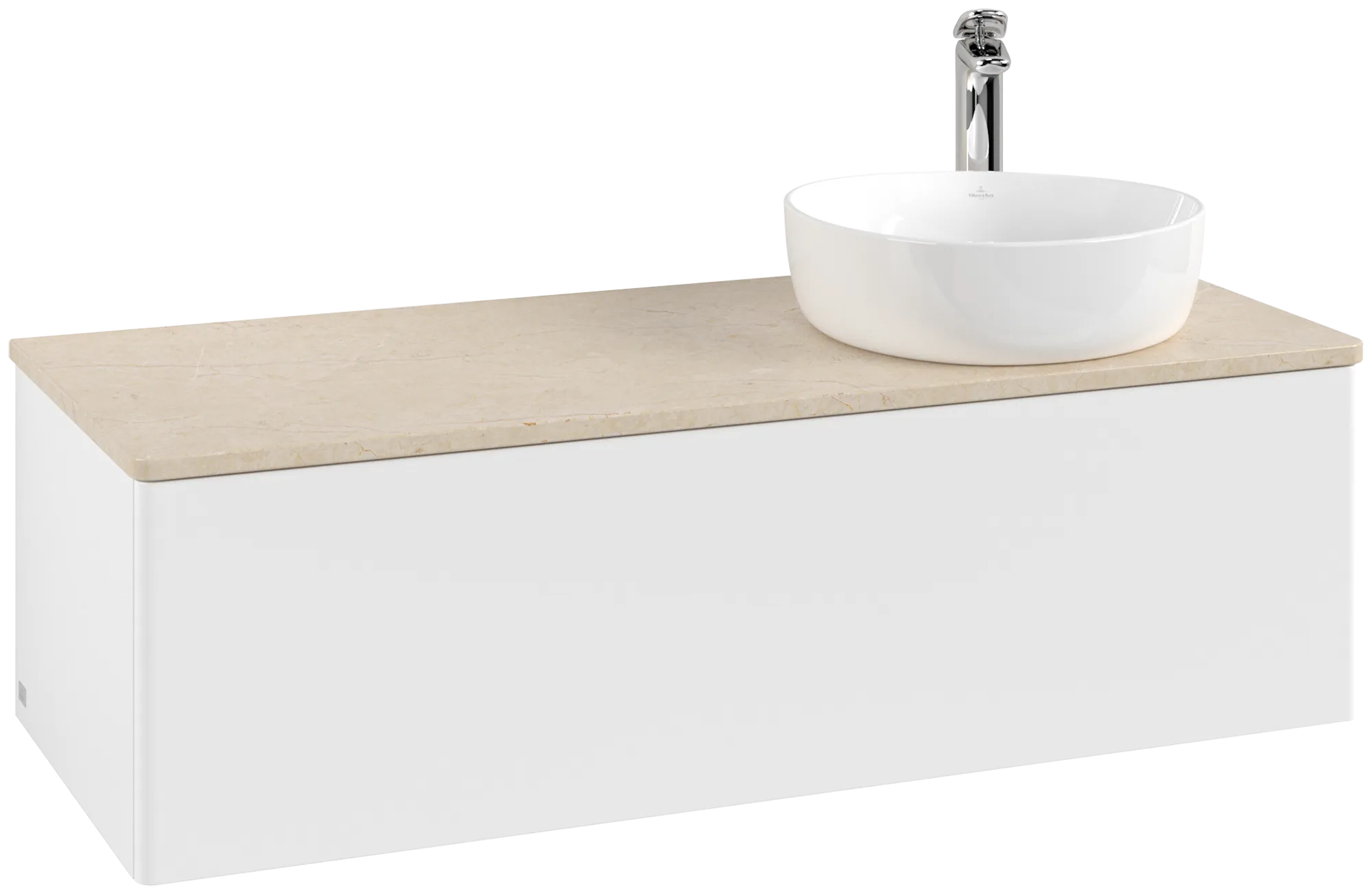 Bild von VILLEROY BOCH Antao Waschbeckenunterschrank, 1 Auszug, 1200 x 360 x 500 mm, Front ohne Struktur, White Matt Lacquer / Botticino #K34053MT