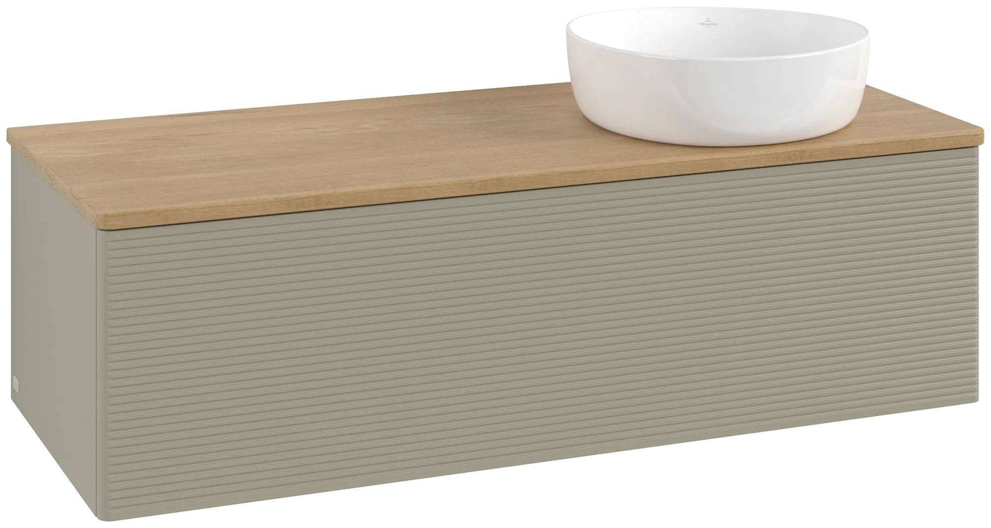 Bild von VILLEROY BOCH Antao Waschbeckenunterschrank, 1 Auszug, 1200 x 360 x 500 mm, Front mit Struktur, Stone Grey Matt Lacquer / Honey Oak #K34111HK