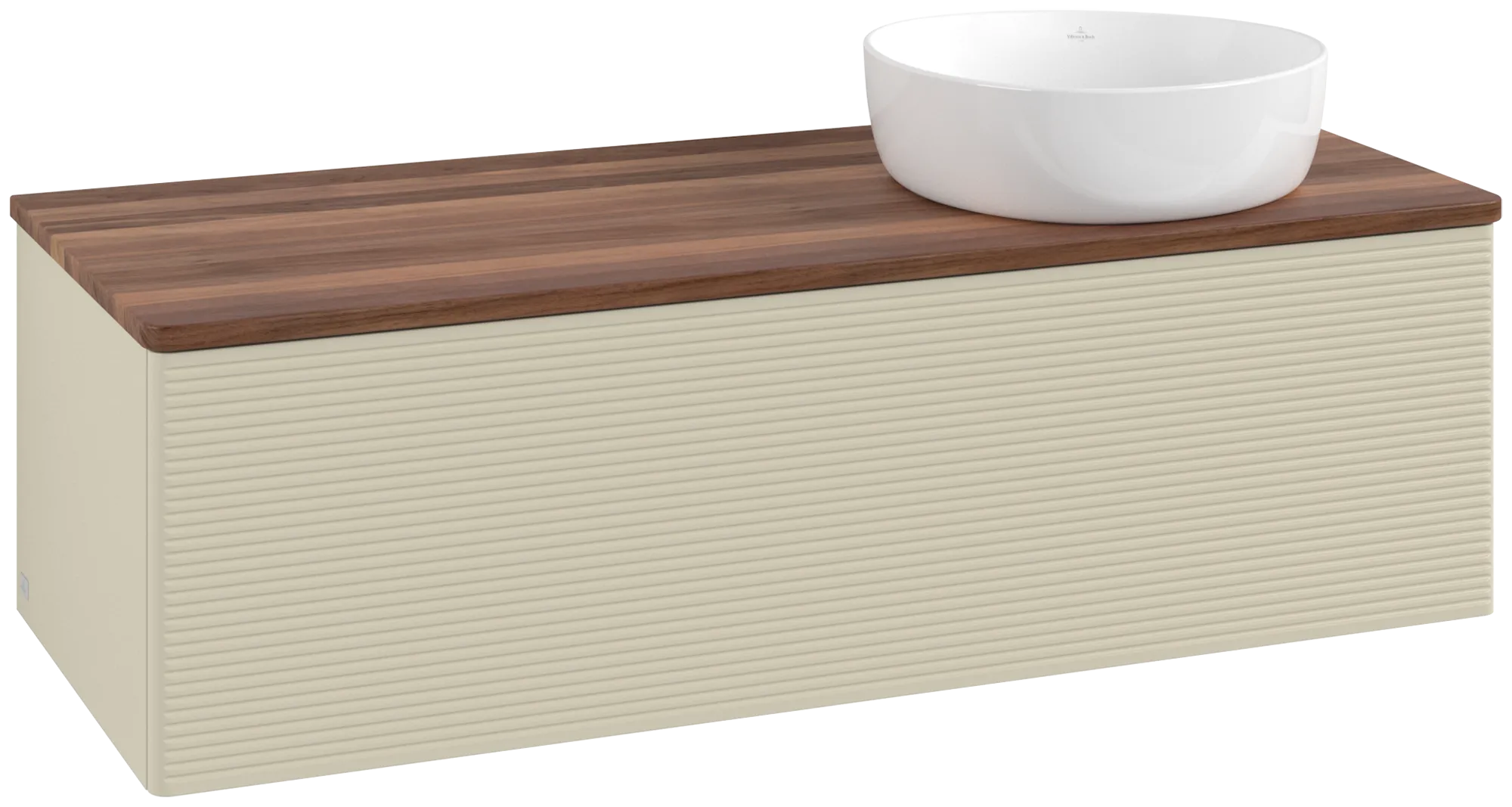 Bild von VILLEROY BOCH Antao Waschbeckenunterschrank, 1 Auszug, 1200 x 360 x 500 mm, Front mit Struktur, Silk Grey Matt Lacquer / Warm Walnut #K34112HJ