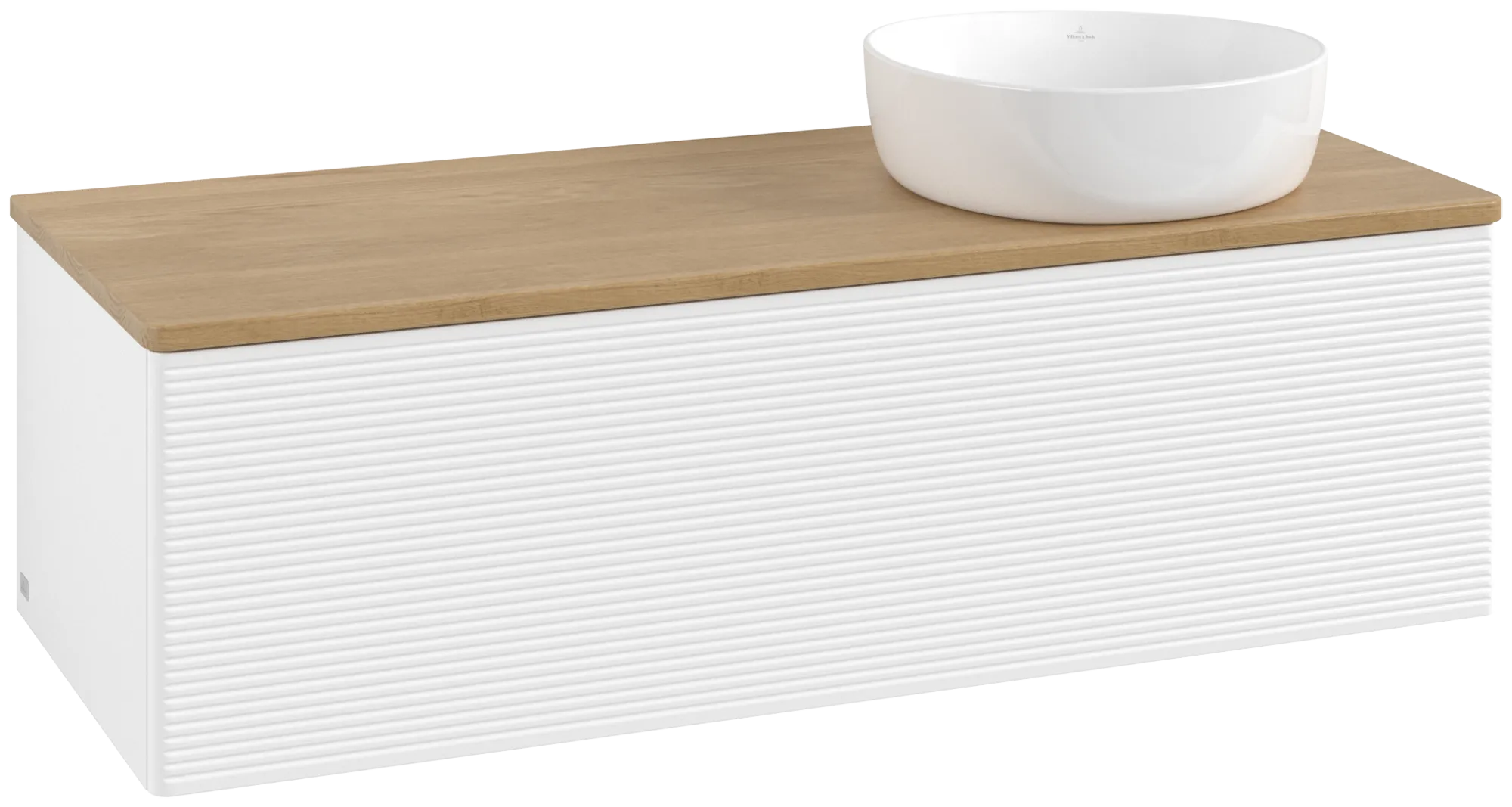 Bild von VILLEROY BOCH Antao Waschbeckenunterschrank, 1 Auszug, 1200 x 360 x 500 mm, Front mit Struktur, White Matt Lacquer / Honey Oak #K34111MT