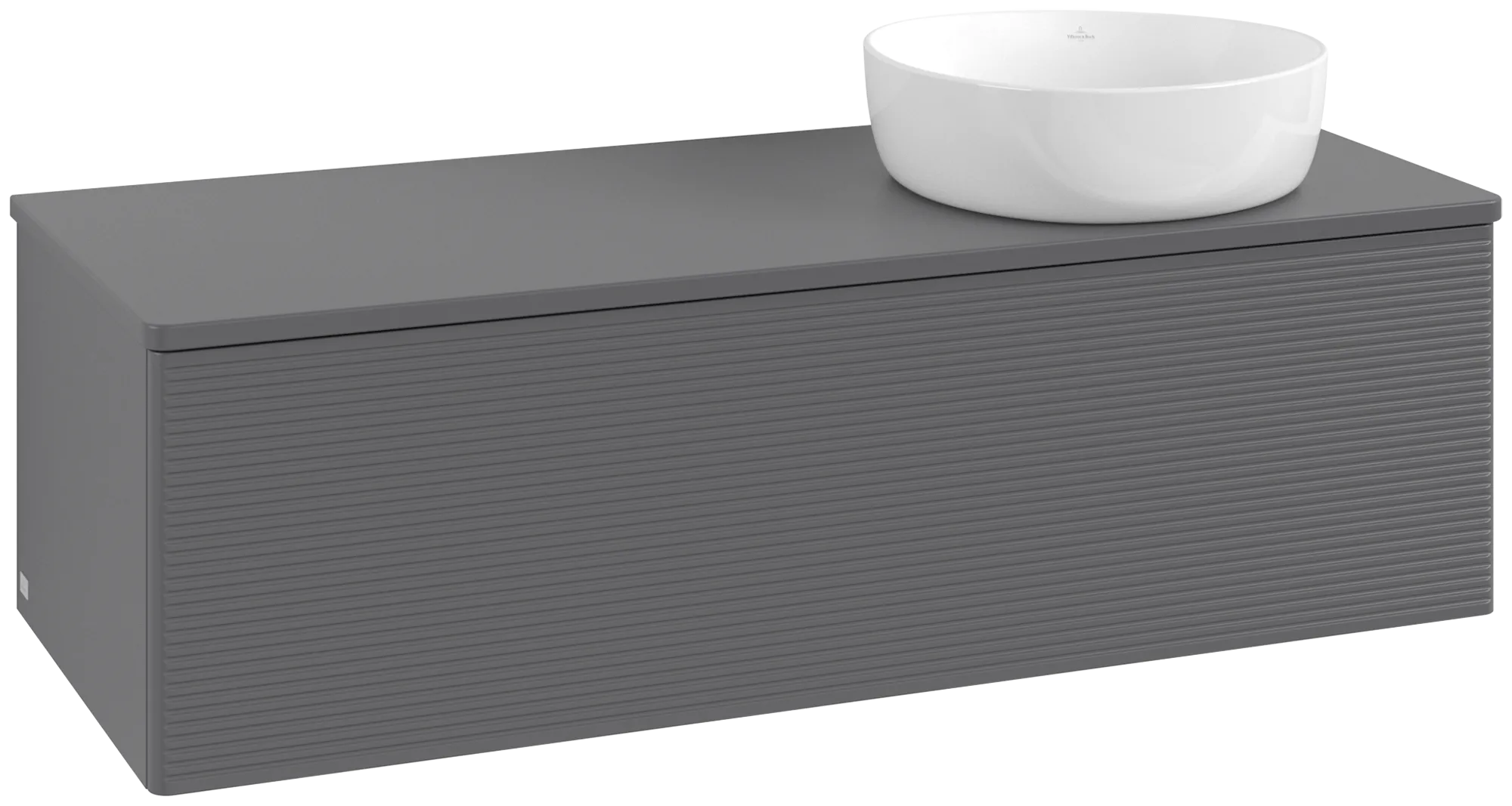 Bild von VILLEROY BOCH Antao Waschbeckenunterschrank, 1 Auszug, 1200 x 360 x 500 mm, Front mit Struktur, Anthracite Matt Lacquer / Anthracite Matt Lacquer #K34110GK