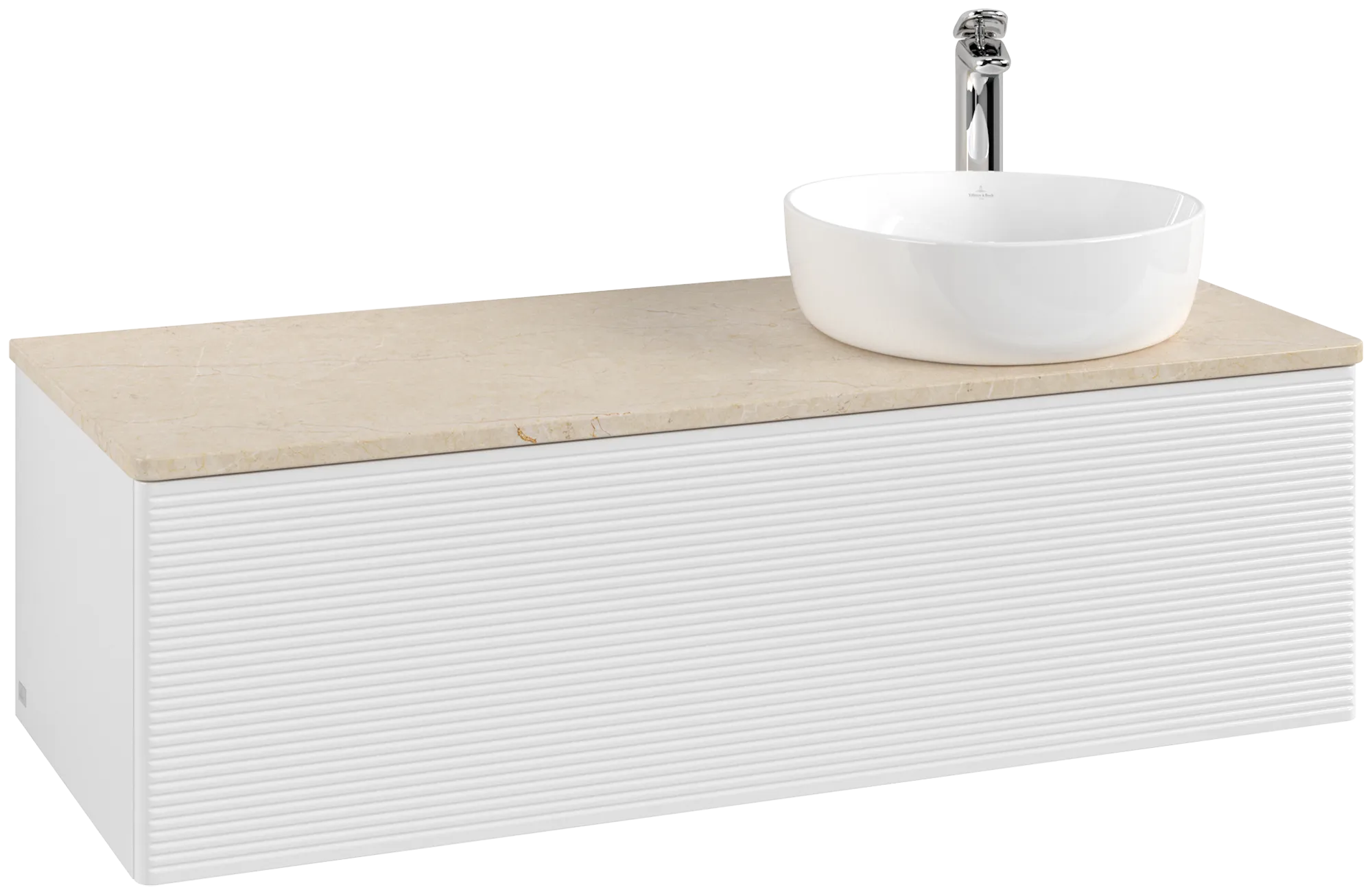 Bild von VILLEROY BOCH Antao Waschbeckenunterschrank, 1 Auszug, 1200 x 360 x 500 mm, Front mit Struktur, Glossy White Lacquer / Botticino #K34153GF