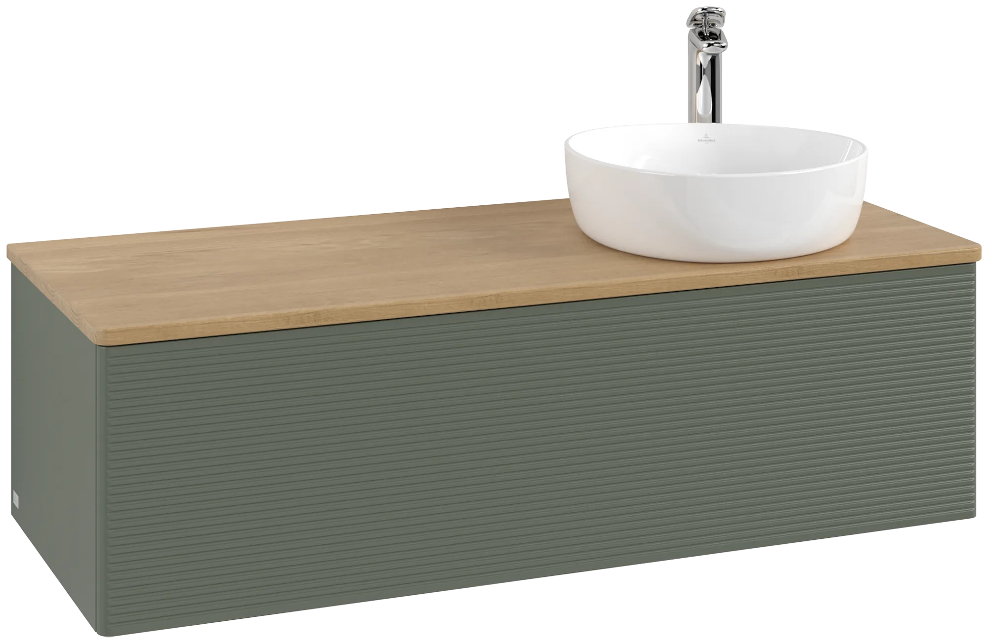Bild von VILLEROY BOCH Antao Waschbeckenunterschrank, 1 Auszug, 1200 x 360 x 500 mm, Front mit Struktur, Leaf Green Matt Lacquer / Honey Oak #K34151HL