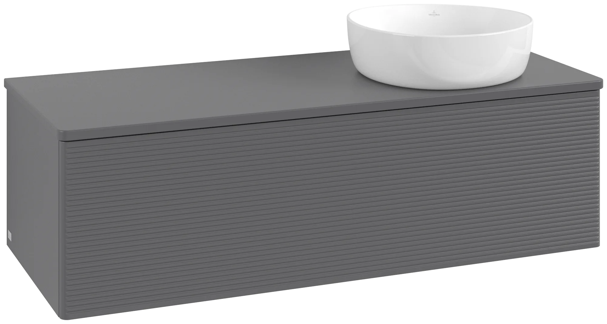 Bild von VILLEROY BOCH Antao Waschbeckenunterschrank, 1 Auszug, 1200 x 360 x 500 mm, Front mit Struktur, Anthracite Matt Lacquer / Anthracite Matt Lacquer #K34150GK