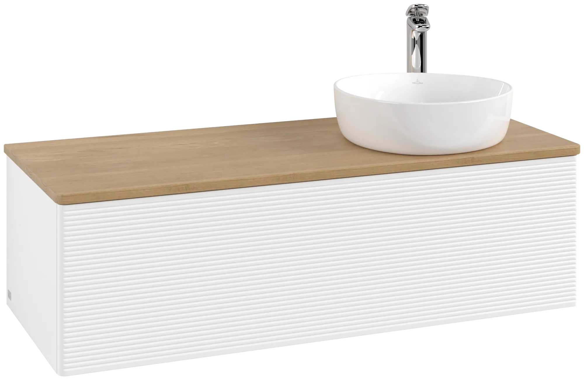 Bild von VILLEROY BOCH Antao Waschbeckenunterschrank, 1 Auszug, 1200 x 360 x 500 mm, Front mit Struktur, White Matt Lacquer / Honey Oak #K34151MT