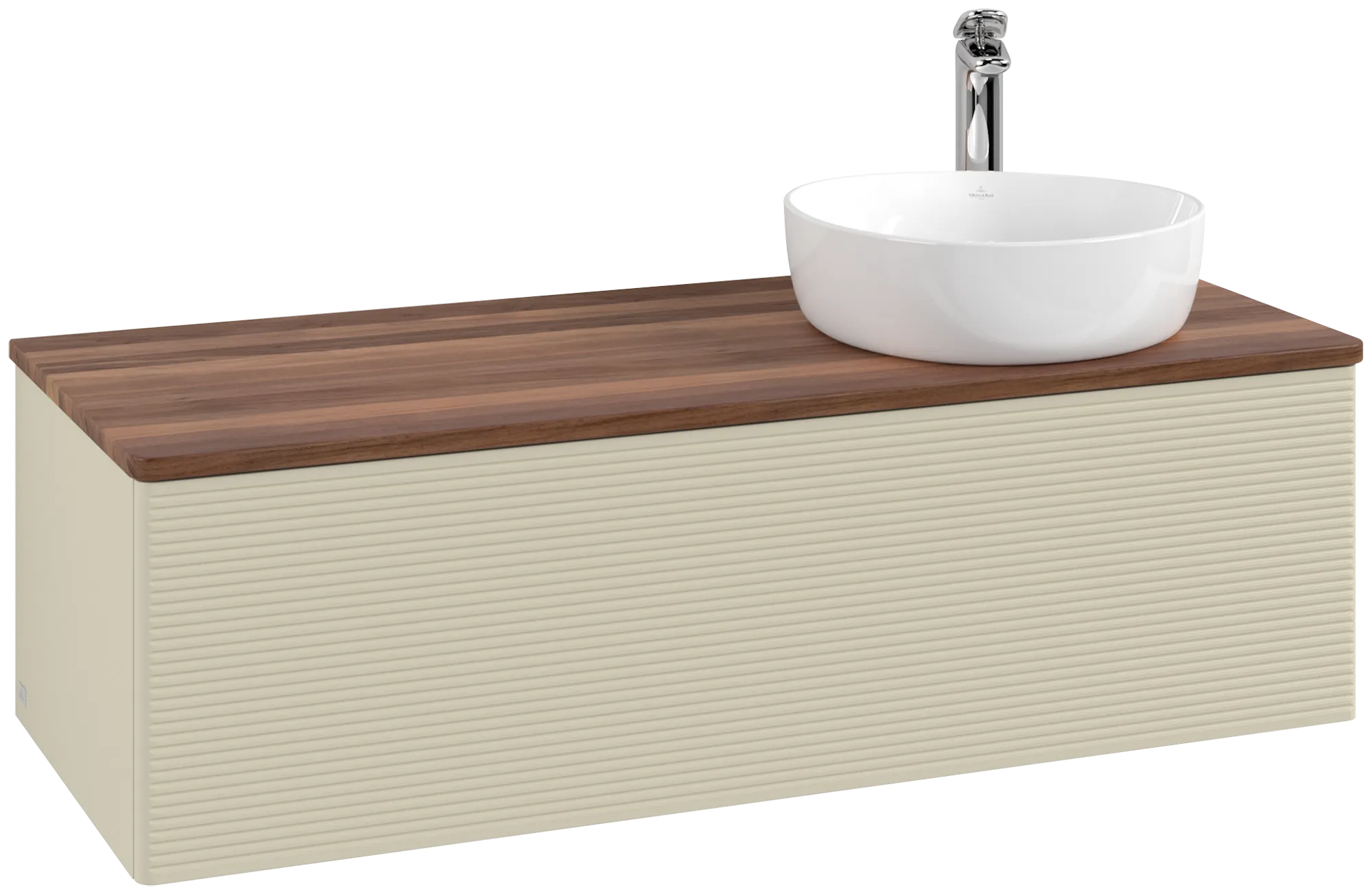 Bild von VILLEROY BOCH Antao Waschbeckenunterschrank, 1 Auszug, 1200 x 360 x 500 mm, Front mit Struktur, Silk Grey Matt Lacquer / Warm Walnut #K34152HJ