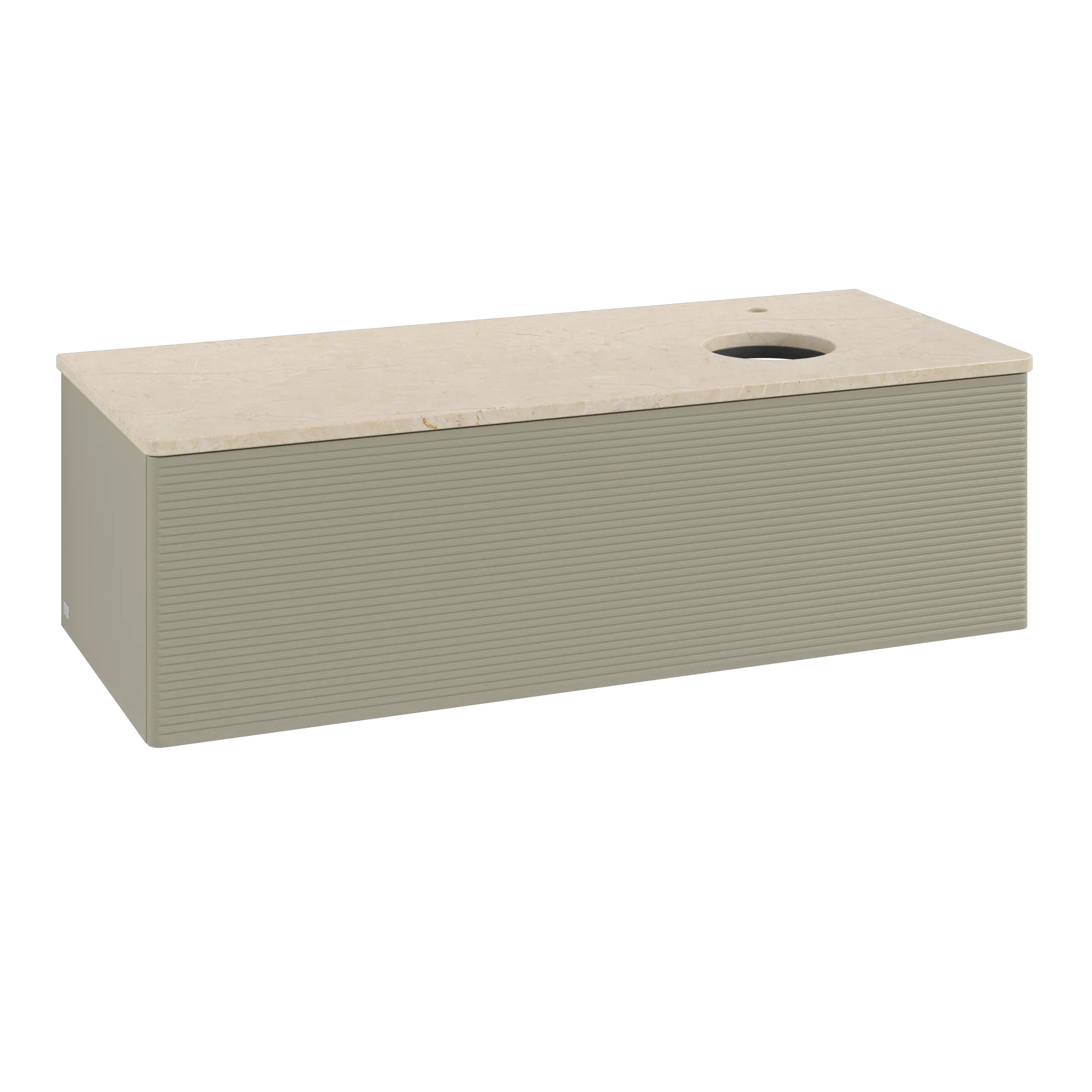 Bild von VILLEROY BOCH Antao Waschbeckenunterschrank, 1 Auszug, 1200 x 360 x 500 mm, Front mit Struktur, Stone Grey Matt Lacquer / Botticino #K34153HK