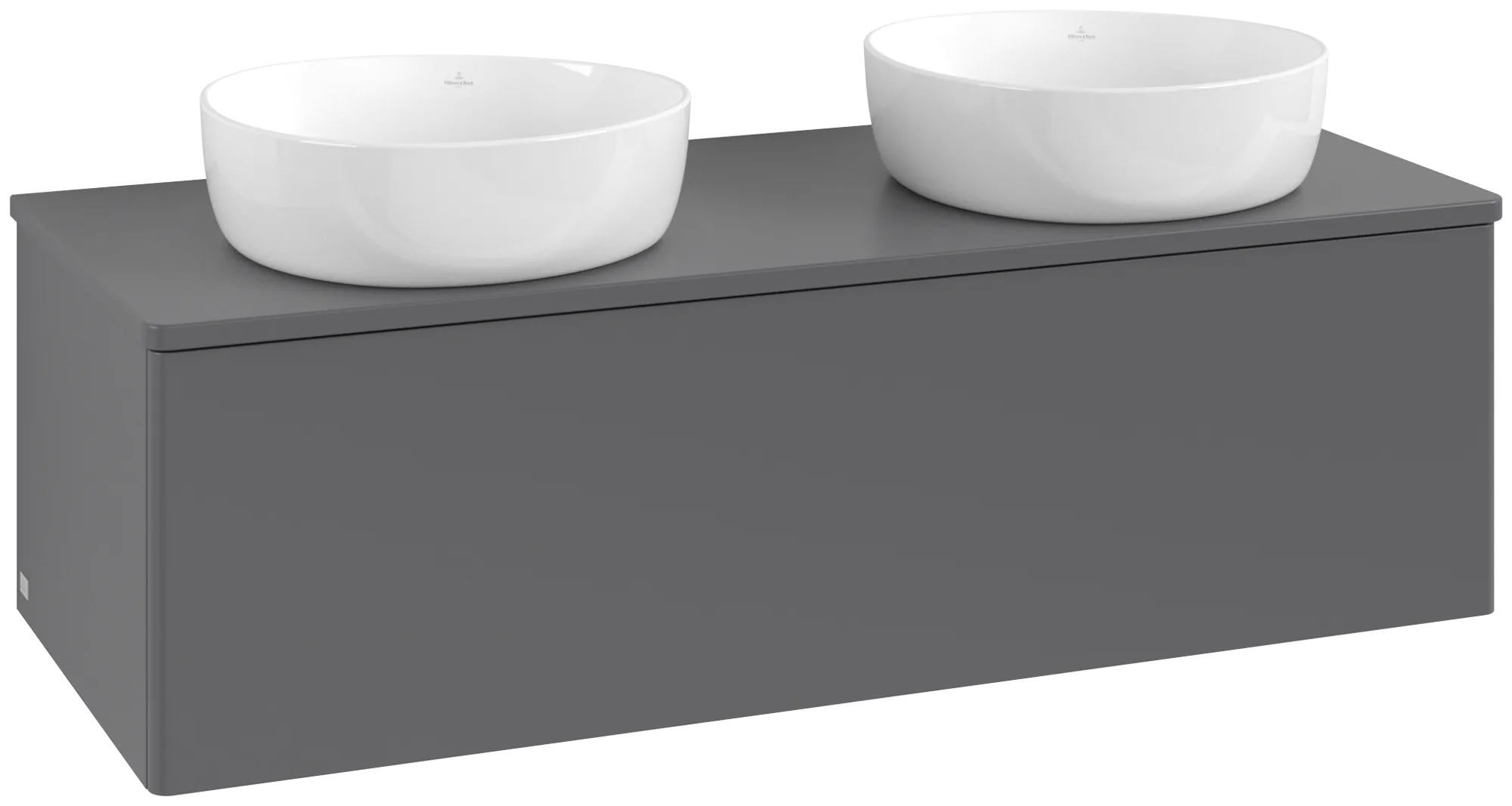 Bild von VILLEROY BOCH Antao Waschbeckenunterschrank, 1 Auszug, 1200 x 360 x 500 mm, Front ohne Struktur, Anthracite Matt Lacquer / Anthracite Matt Lacquer #K35010GK