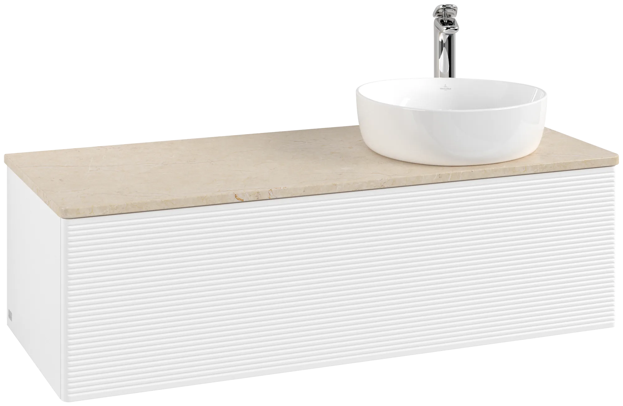Bild von VILLEROY BOCH Antao Waschbeckenunterschrank, 1 Auszug, 1200 x 360 x 500 mm, Front mit Struktur, White Matt Lacquer / Botticino #K34153MT