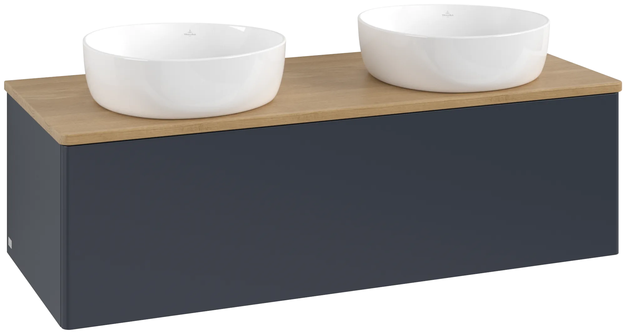 Bild von VILLEROY BOCH Antao Waschbeckenunterschrank, 1 Auszug, 1200 x 360 x 500 mm, Front ohne Struktur, Midnight Blue Matt Lacquer / Honey Oak #K35011HG