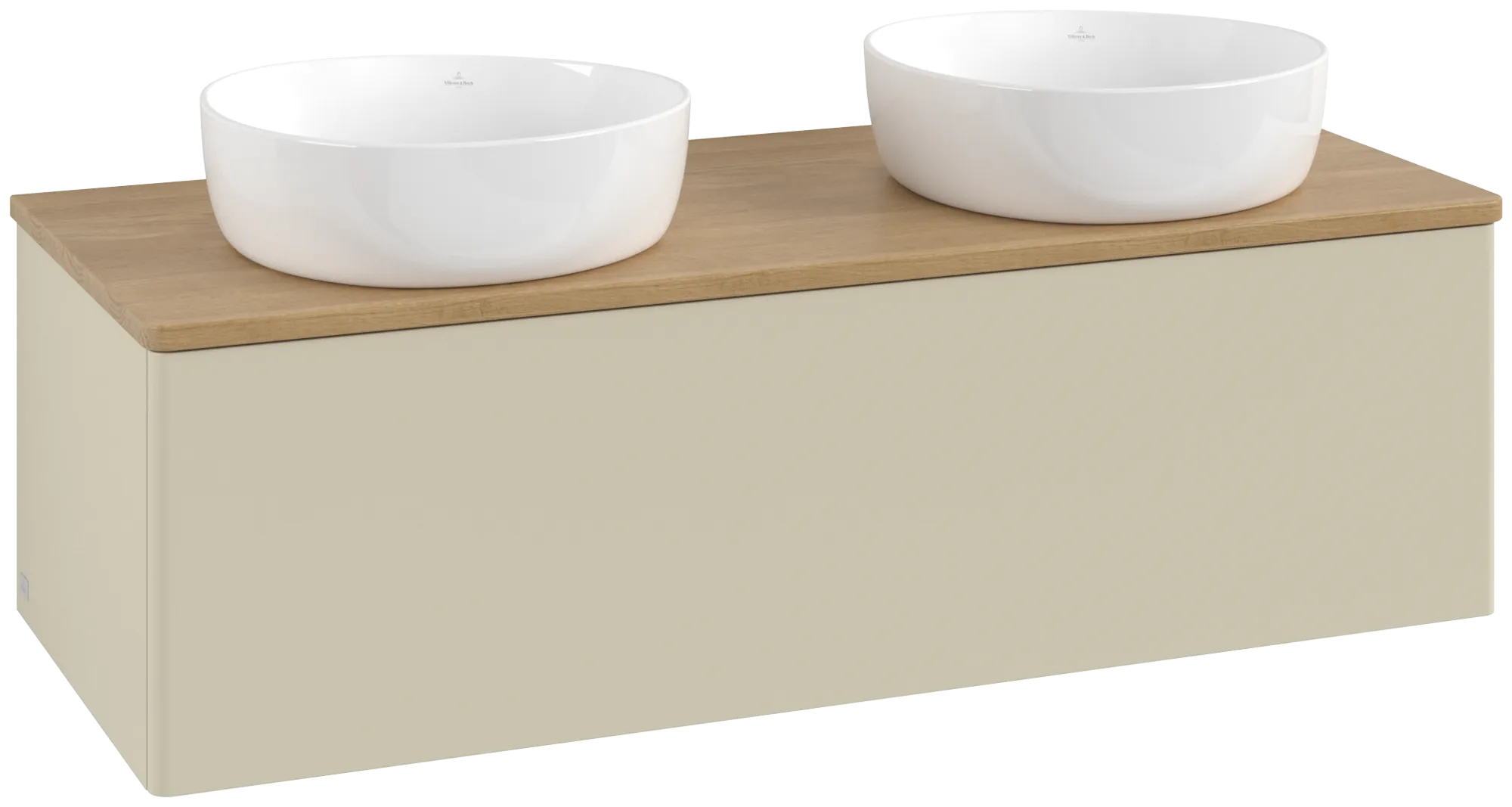Bild von VILLEROY BOCH Antao Waschbeckenunterschrank, 1 Auszug, 1200 x 360 x 500 mm, Front ohne Struktur, Silk Grey Matt Lacquer / Honey Oak #K35011HJ