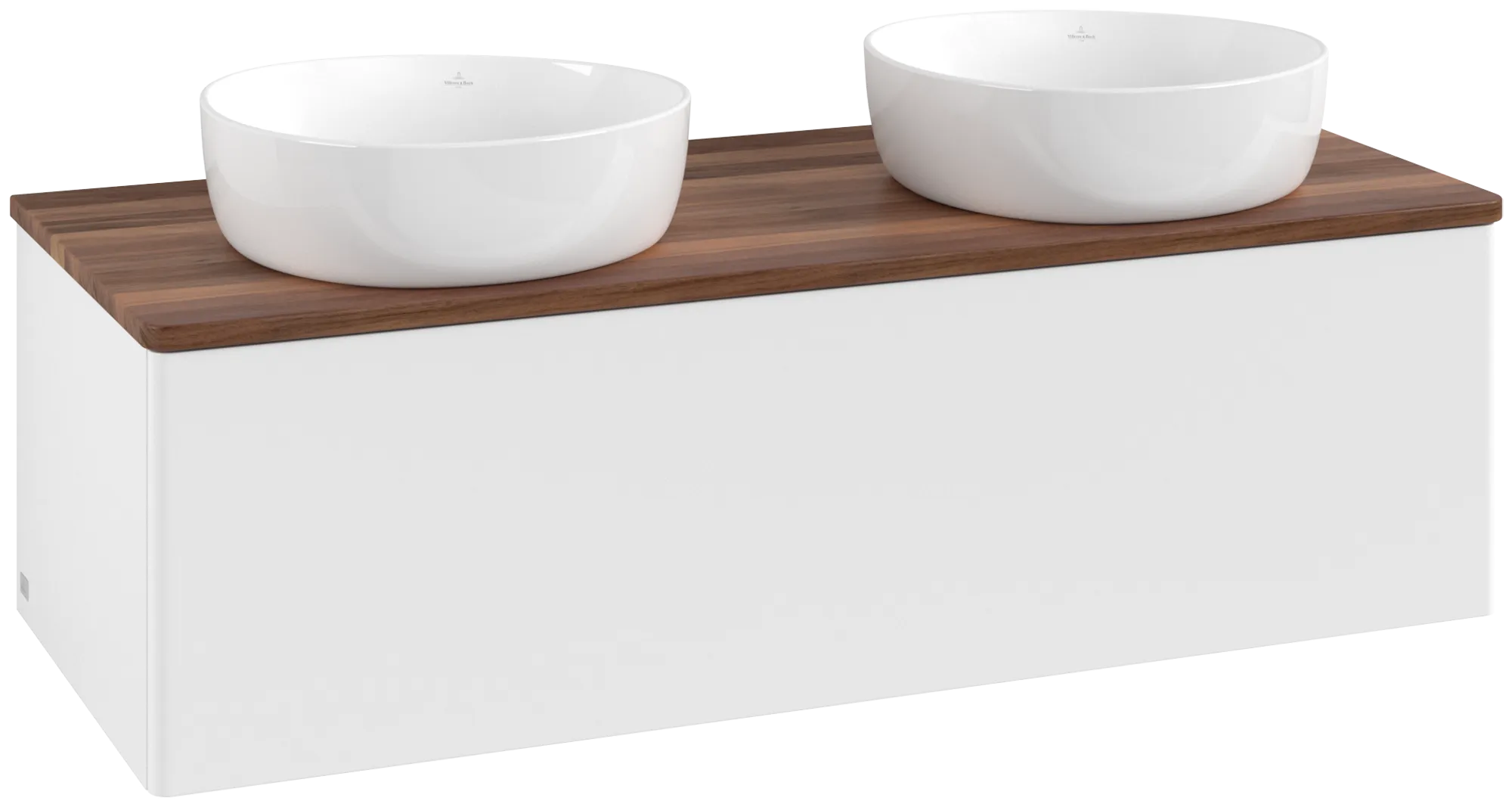 Bild von VILLEROY BOCH Antao Waschbeckenunterschrank, 1 Auszug, 1200 x 360 x 500 mm, Front ohne Struktur, White Matt Lacquer / Warm Walnut #K35012MT