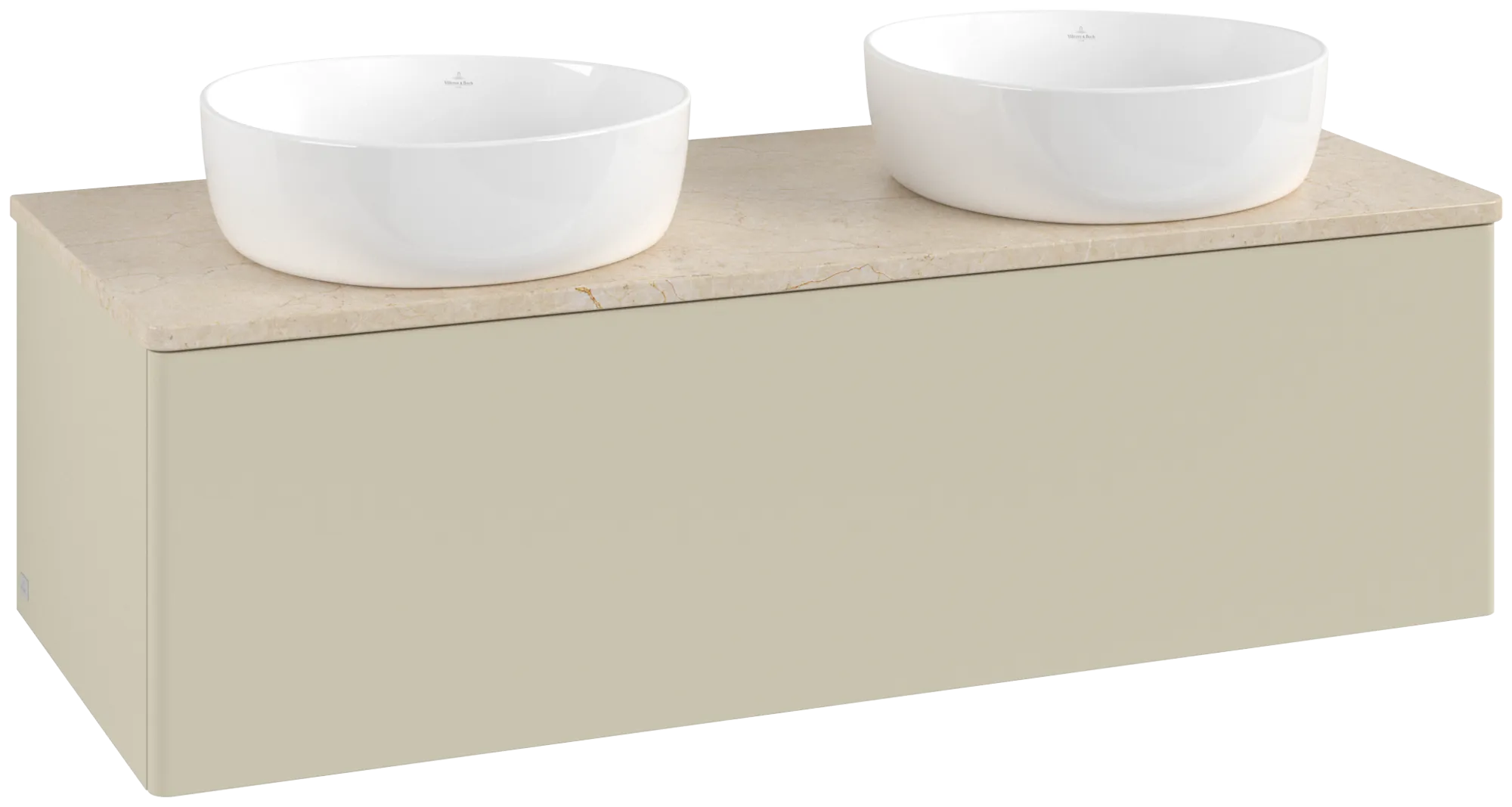 Bild von VILLEROY BOCH Antao Waschbeckenunterschrank, 1 Auszug, 1200 x 360 x 500 mm, Front ohne Struktur, Silk Grey Matt Lacquer / Botticino #K35013HJ