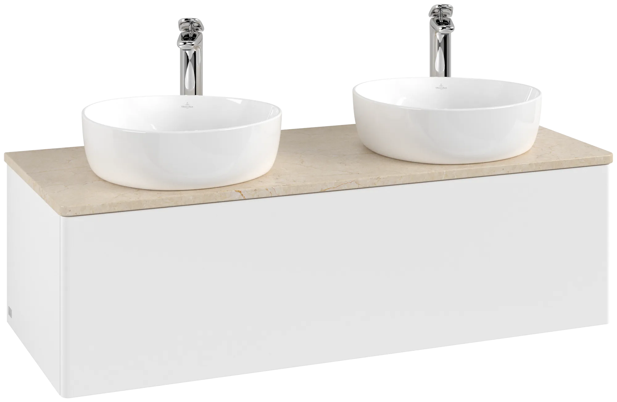 Bild von VILLEROY BOCH Antao Waschbeckenunterschrank, 1 Auszug, 1200 x 360 x 500 mm, Front ohne Struktur, White Matt Lacquer / Botticino #K35053MT