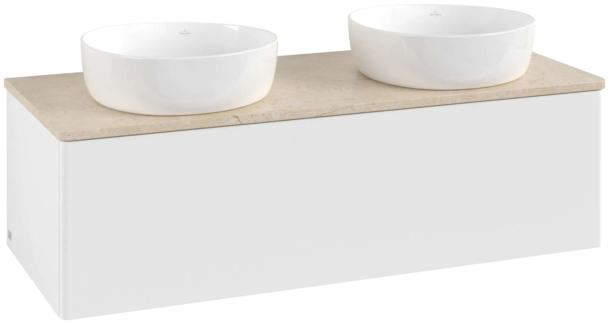 Bild von VILLEROY BOCH Antao Waschbeckenunterschrank, 1 Auszug, 1200 x 360 x 500 mm, Front ohne Struktur, White Matt Lacquer / Botticino #K35013MT